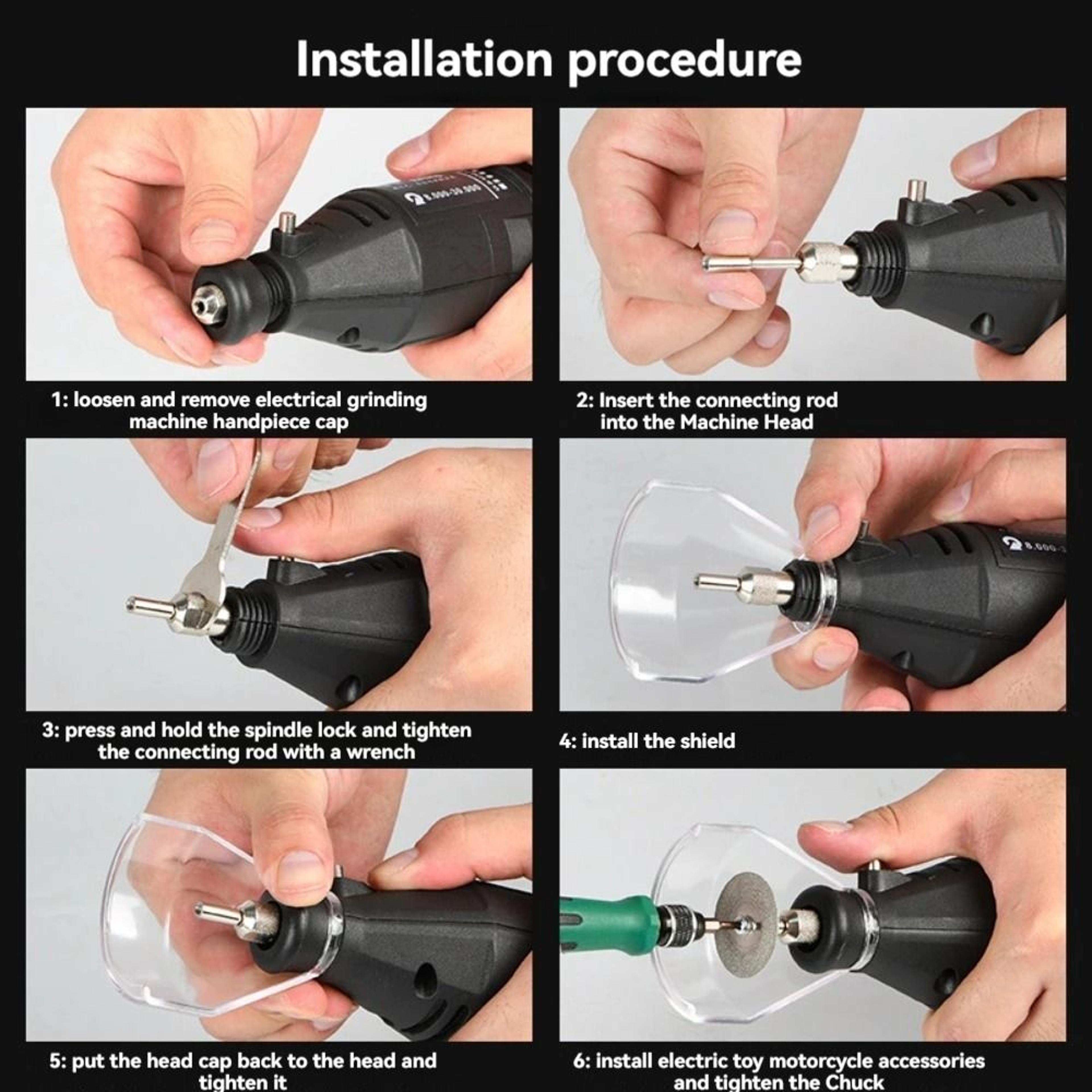 Multipurpose Rotary Tool Kit With Flex Shaft And 43 Accessories For DIY Projects 5