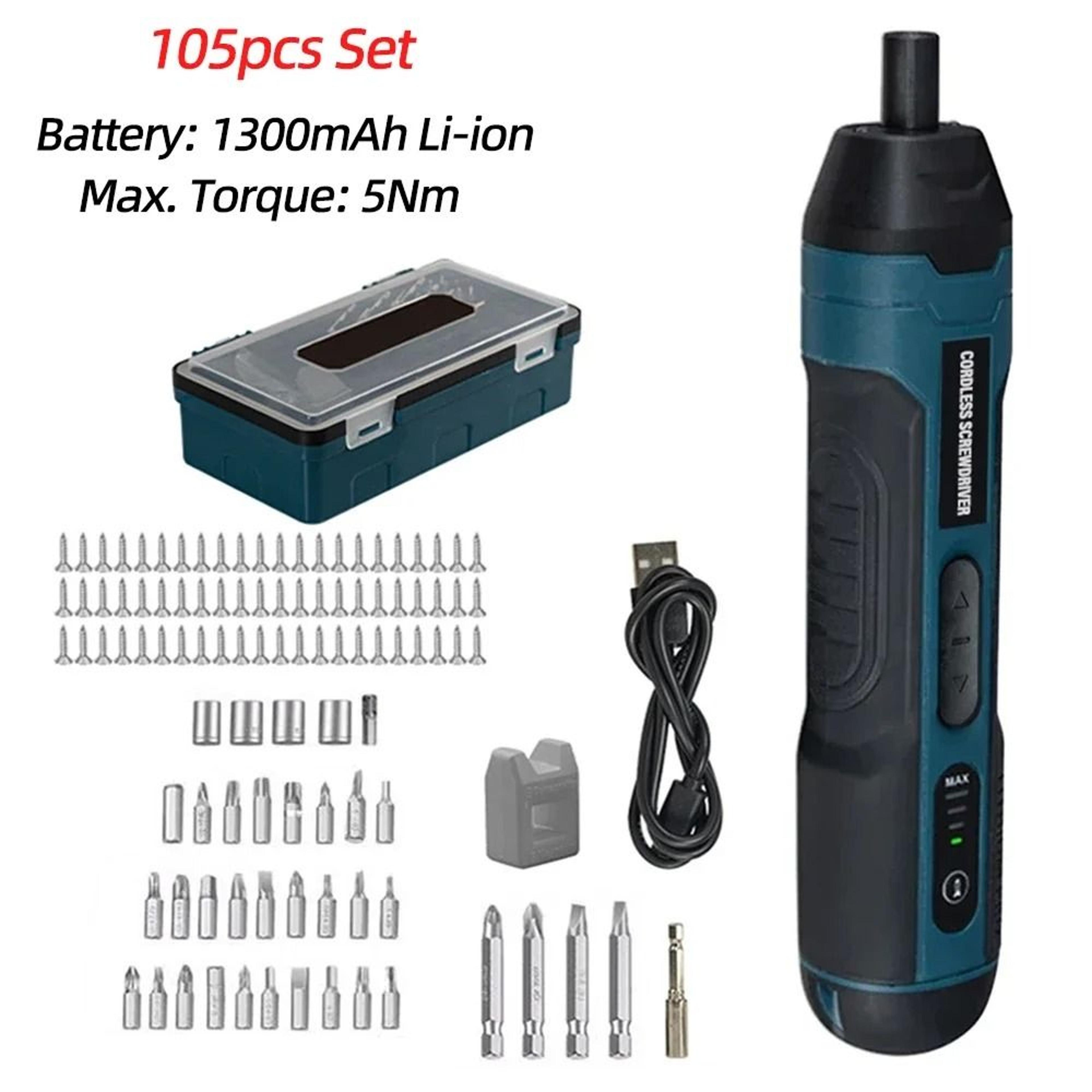 Mini Cordless Electric Screwdriver Rechargeable Power Tool Set For Home Repair And Assembly 3