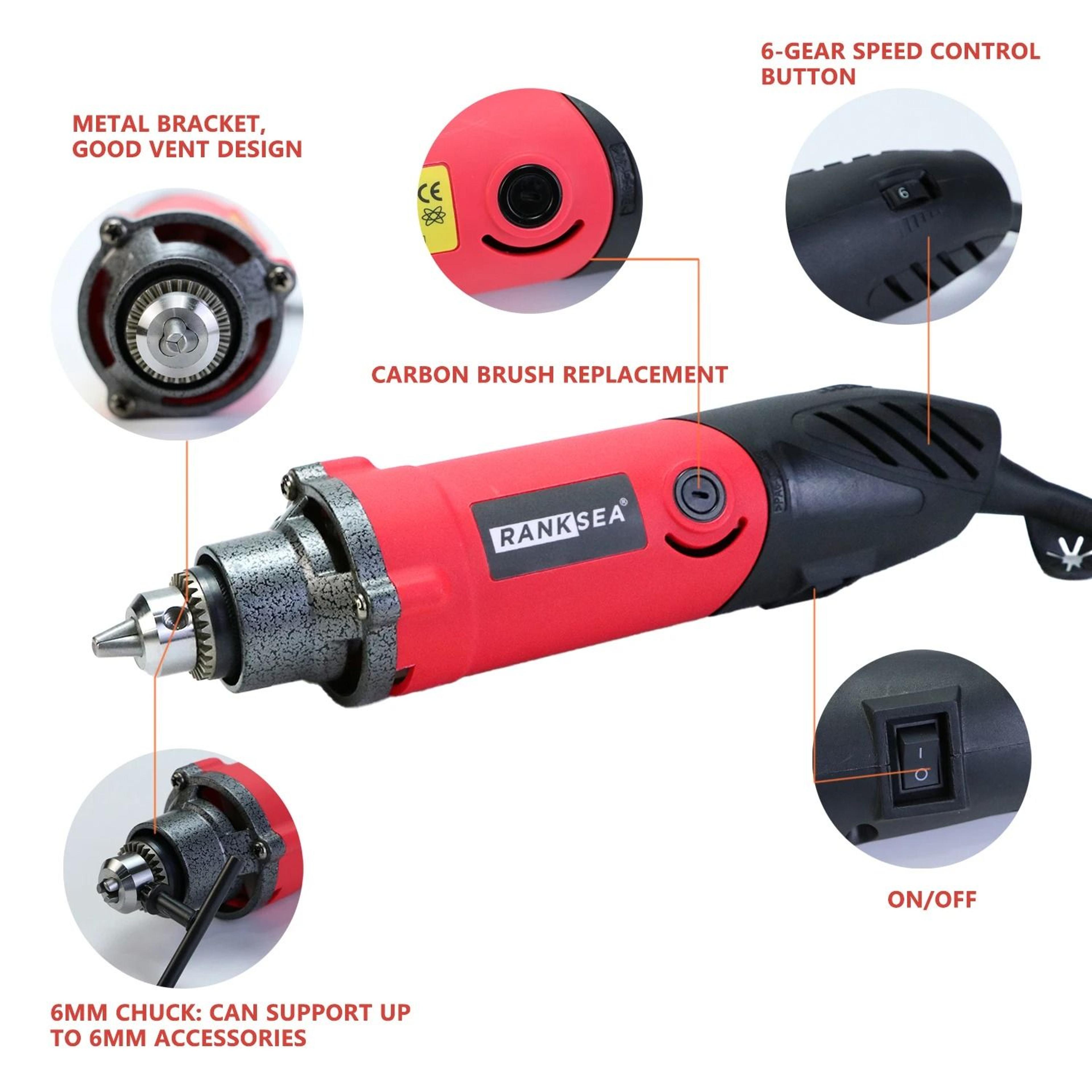 High Power Corded Rotary Tool Kit With Flex Shaft Multi Function Chuck For DIY And Home Projects 7
