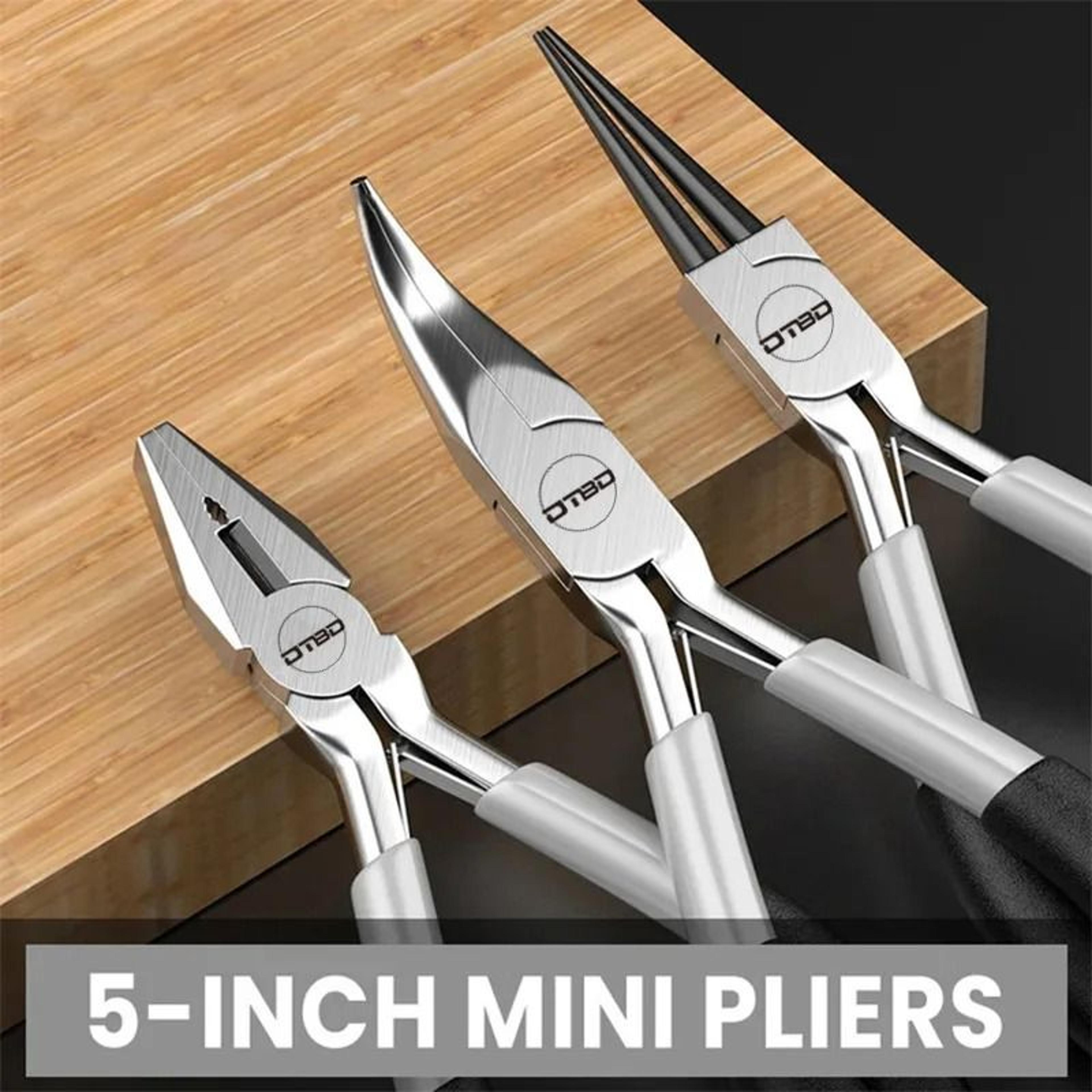 Mini Needle Nose Pliers Set Extended Flat Mouth And Oblique Wire Binding Hand Tools 13