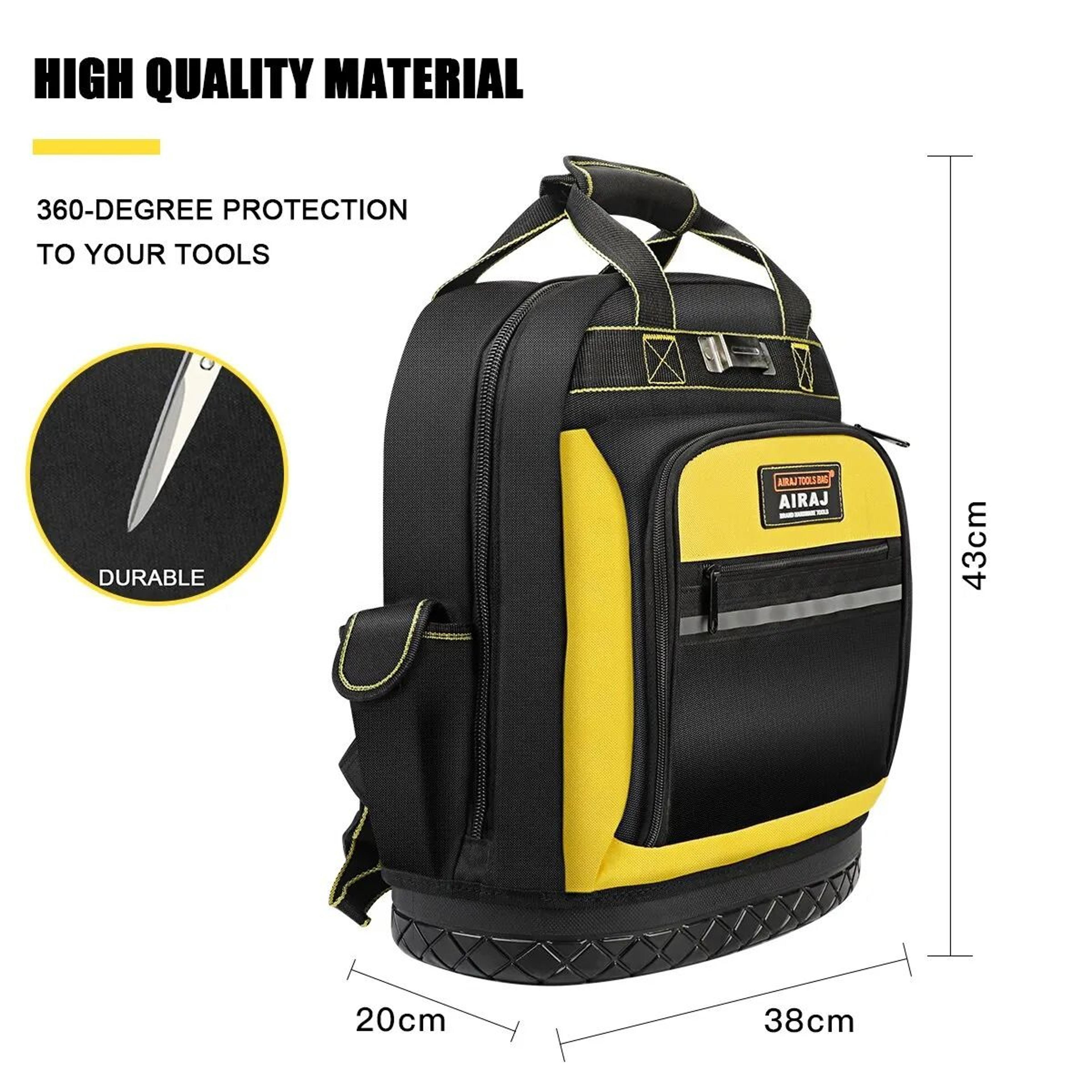 AIRAJ Waterproof Tool Backpack Heavy Duty Tool Organizer With Rubber Base 2