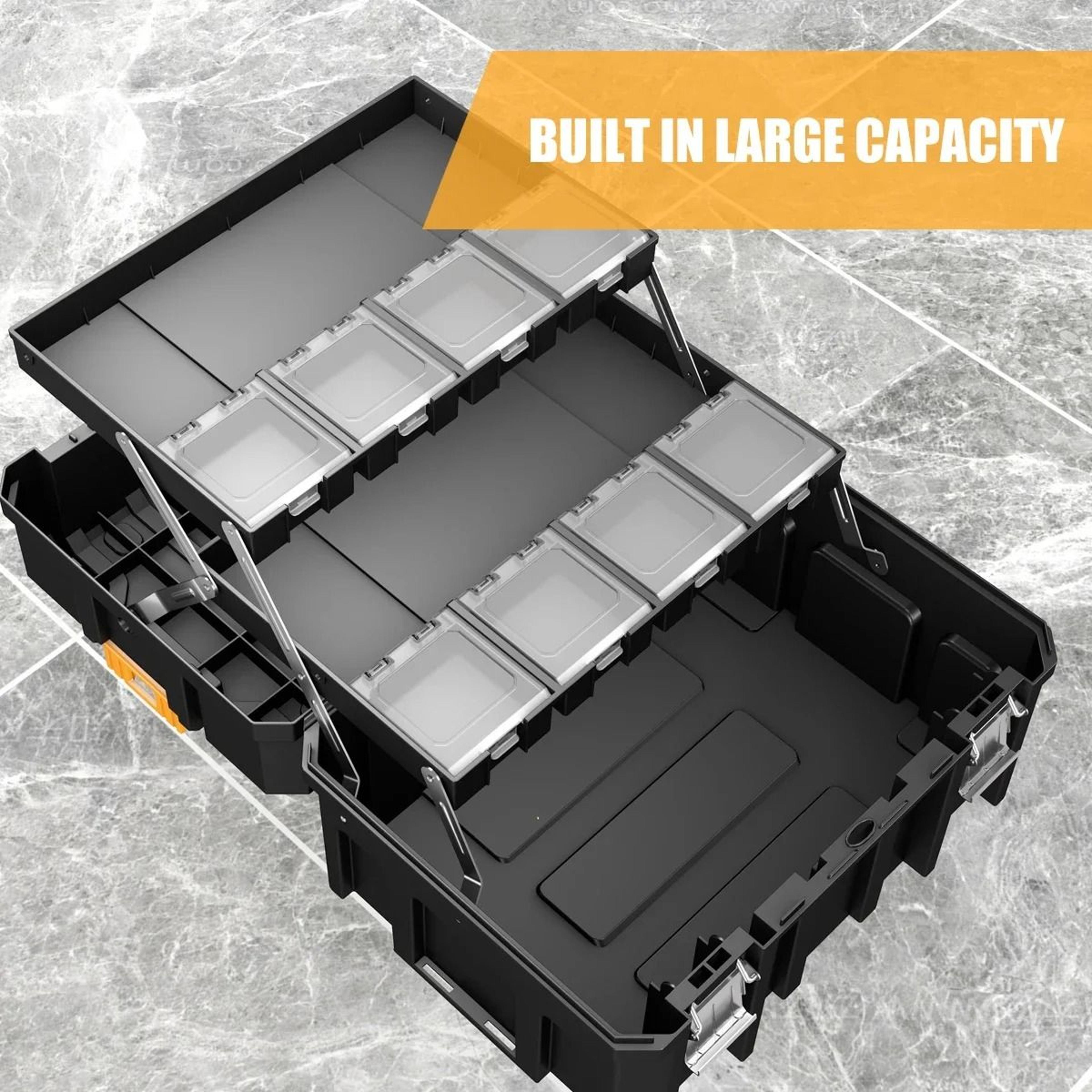 AIRAJ Stackable Modular Toolbox Set With Wheels Portable Combo Tool Storage System 11