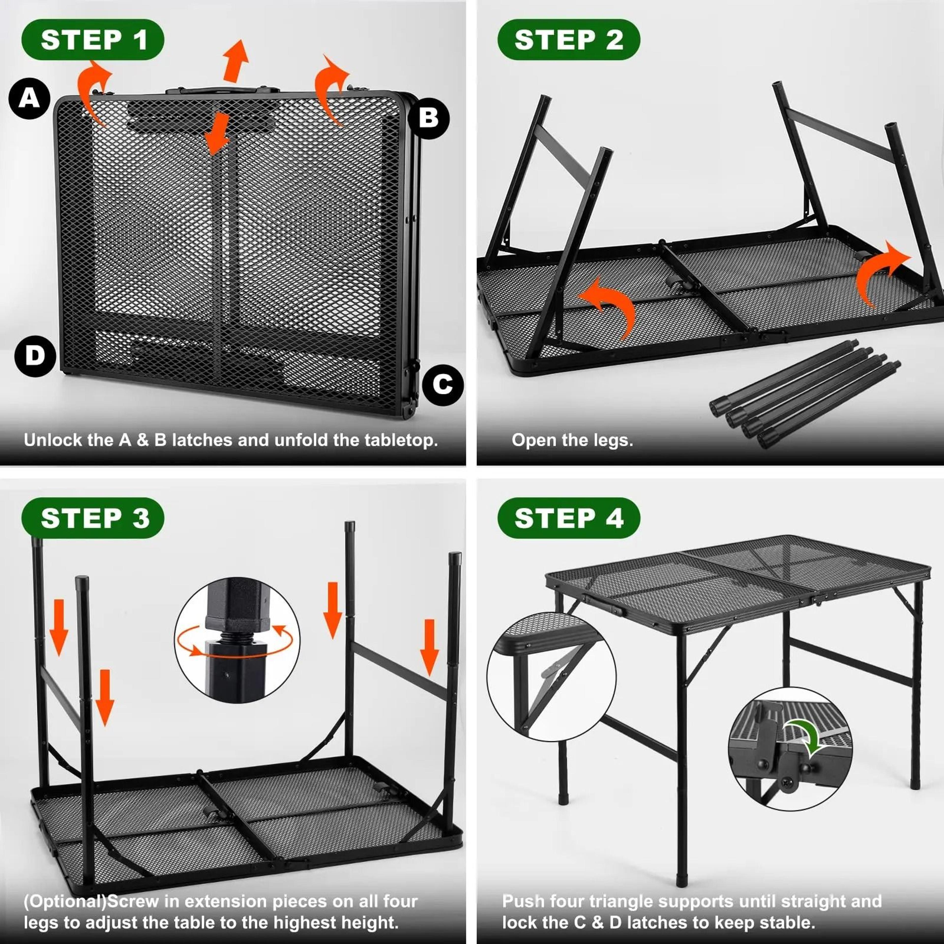 Portable Outdoor Grill Table Lightweight Folding Aluminum Camping BBQ Table 3