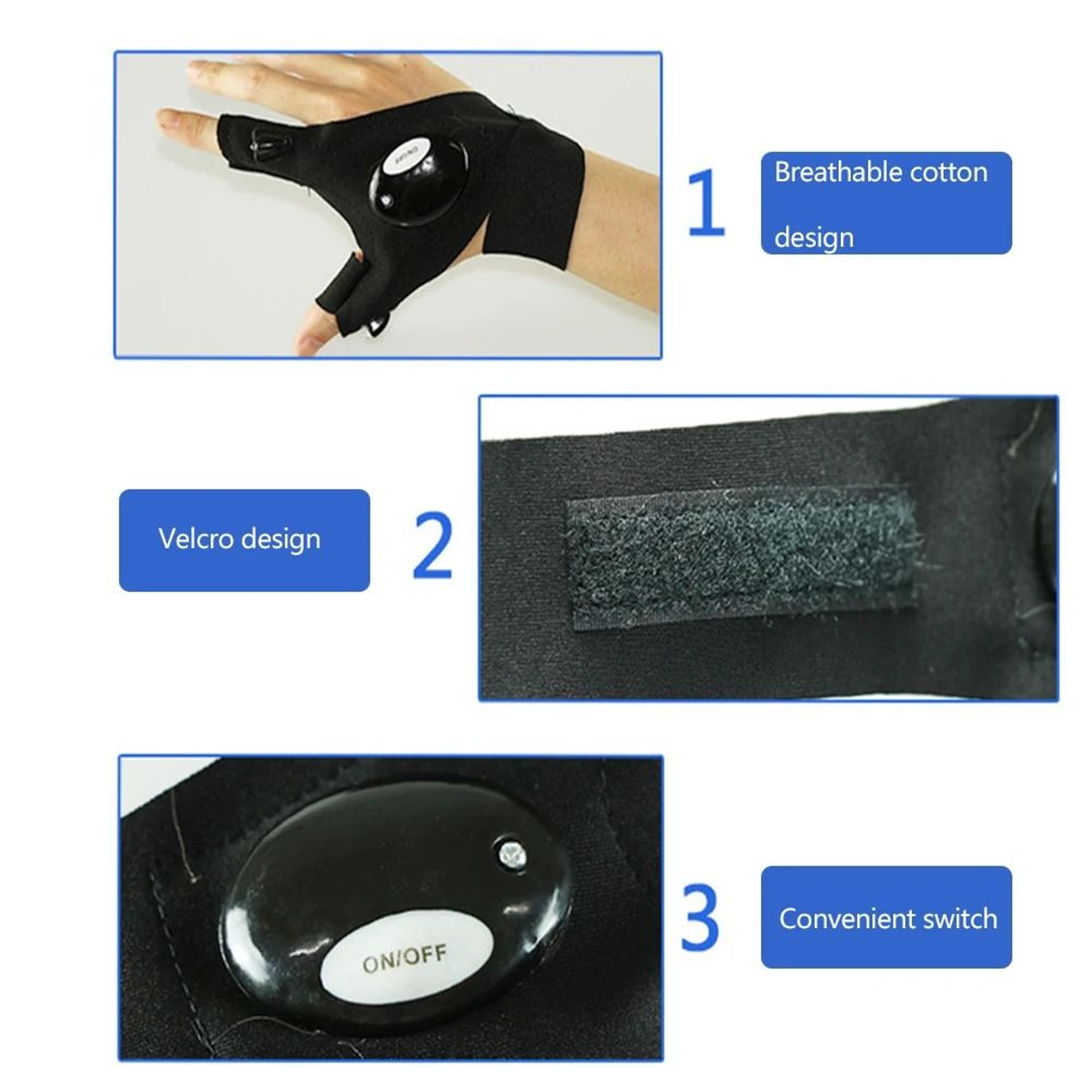 LED Fingerless Lighting Gloves For Outdoor Running And Camping 6