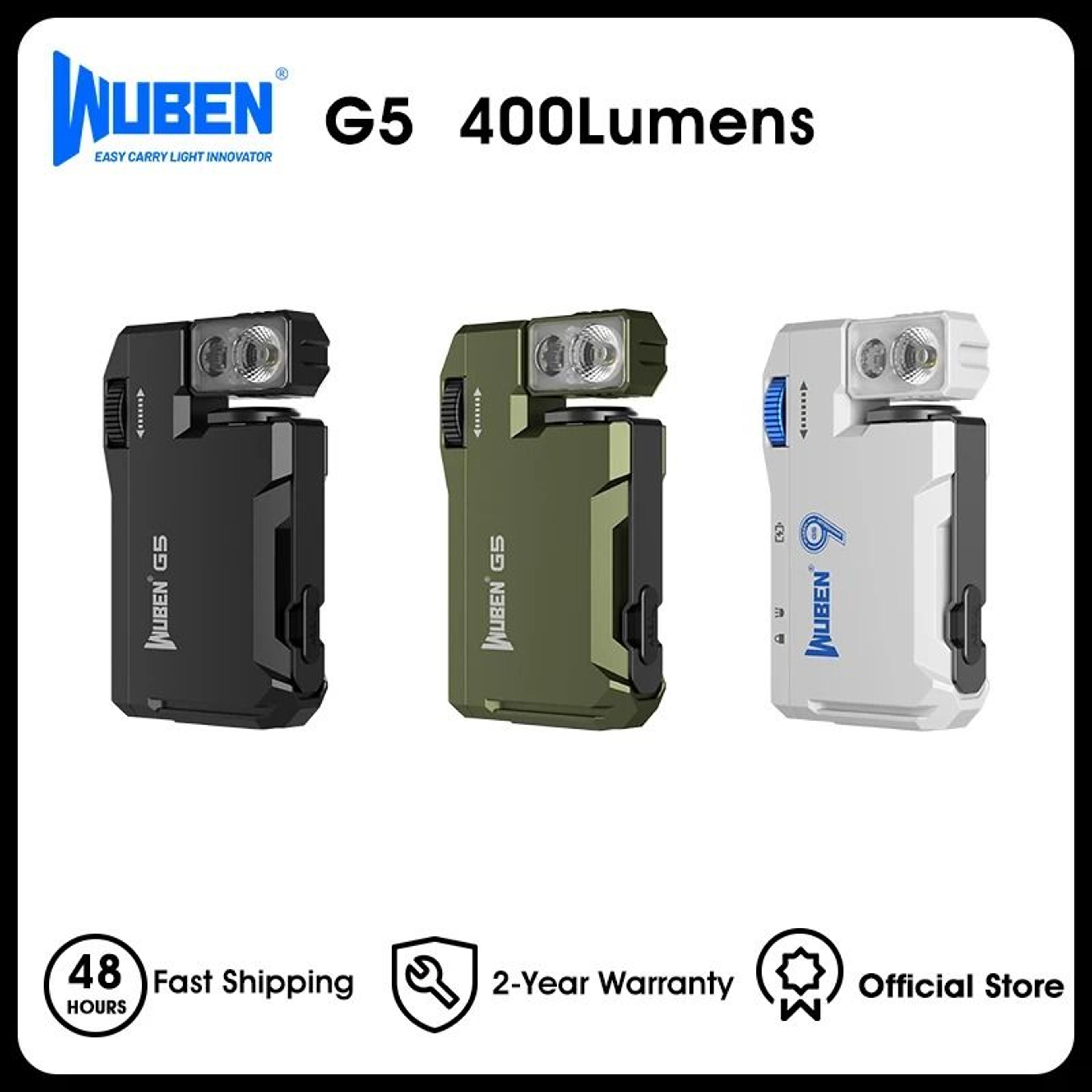 WUBEN G5 Rechargeable Mini EDC Flashlight With RGB Light 0