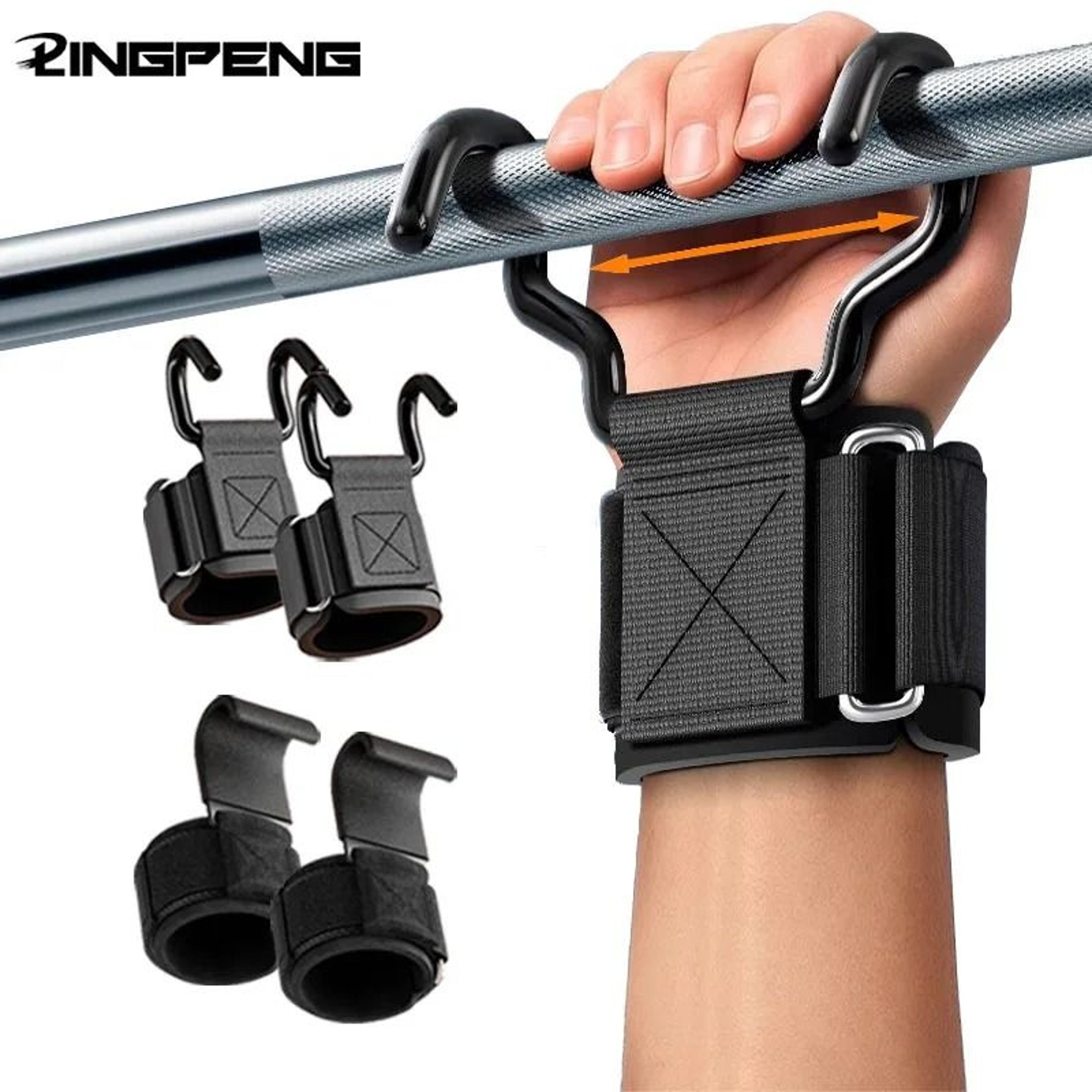 Weight Lifting Hooks With Wrist Wraps Grip Support For Pull Ups And Powerlifting 0