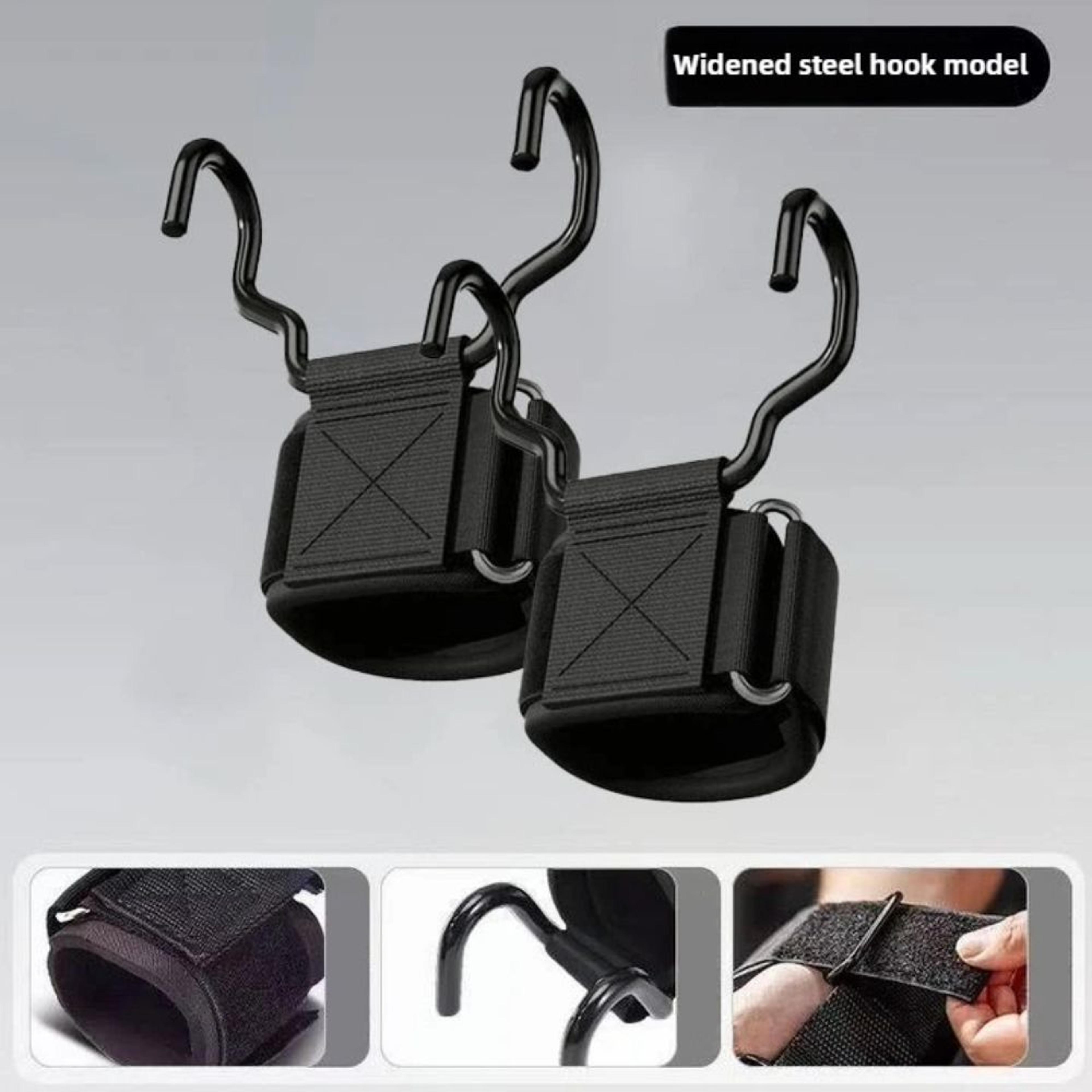 Weight Lifting Hooks With Wrist Wraps Grip Support For Pull Ups And Powerlifting 1