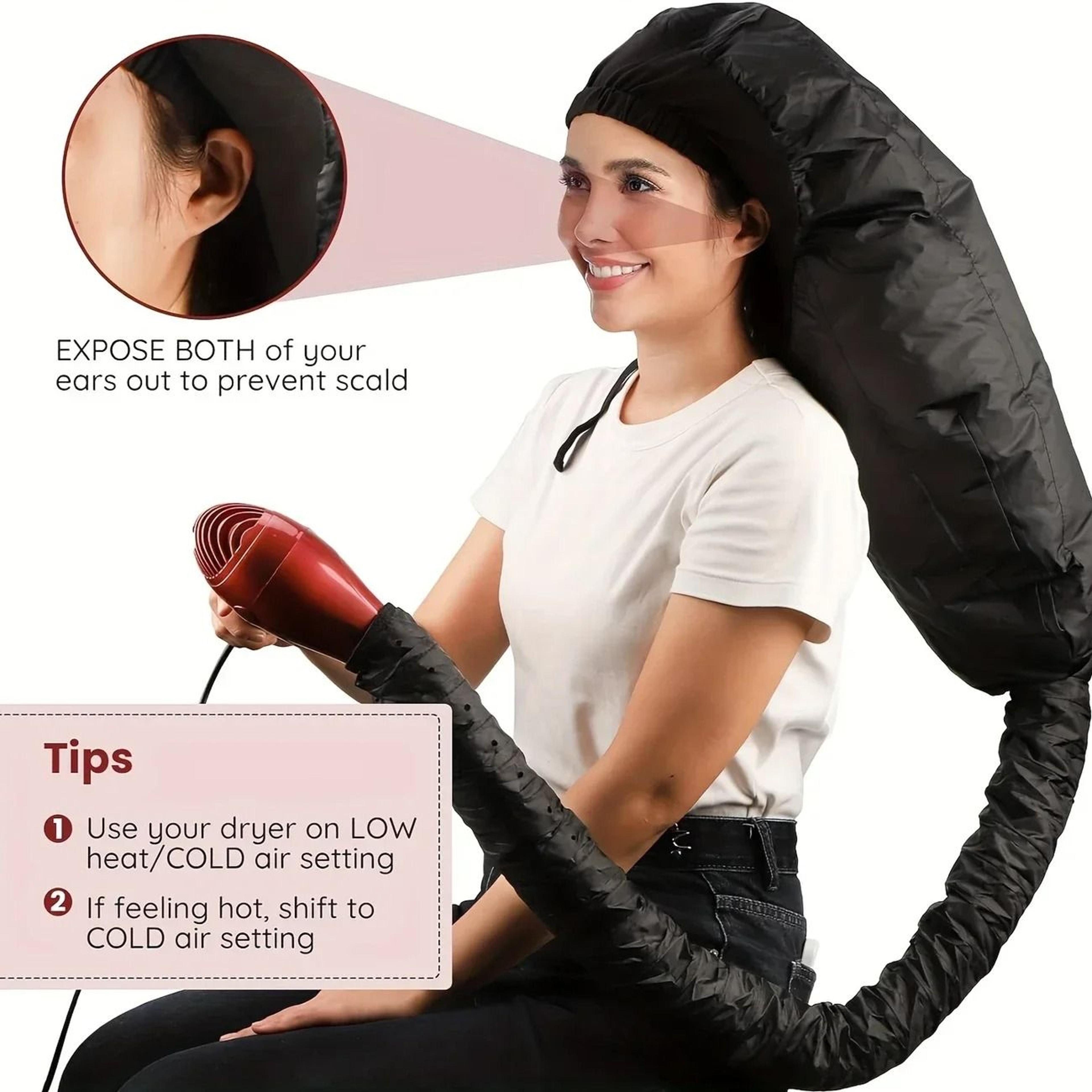 Adjustable Hair Dryer Bonnet Hooded Deep Conditioning Cap For Curly Hair 2