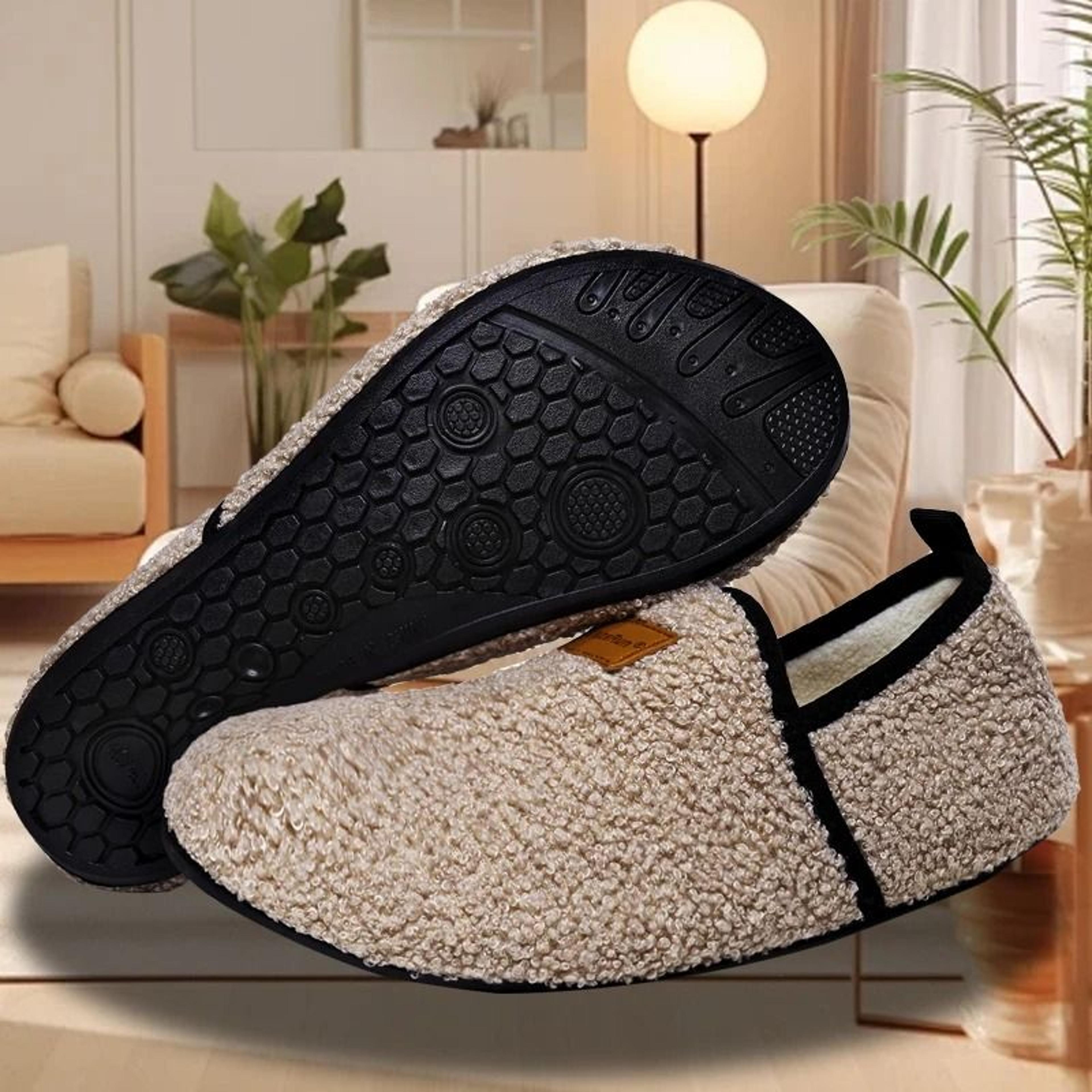 Unisex Winter Plush Slippers Lightweight Warm Indoor House Shoes 5