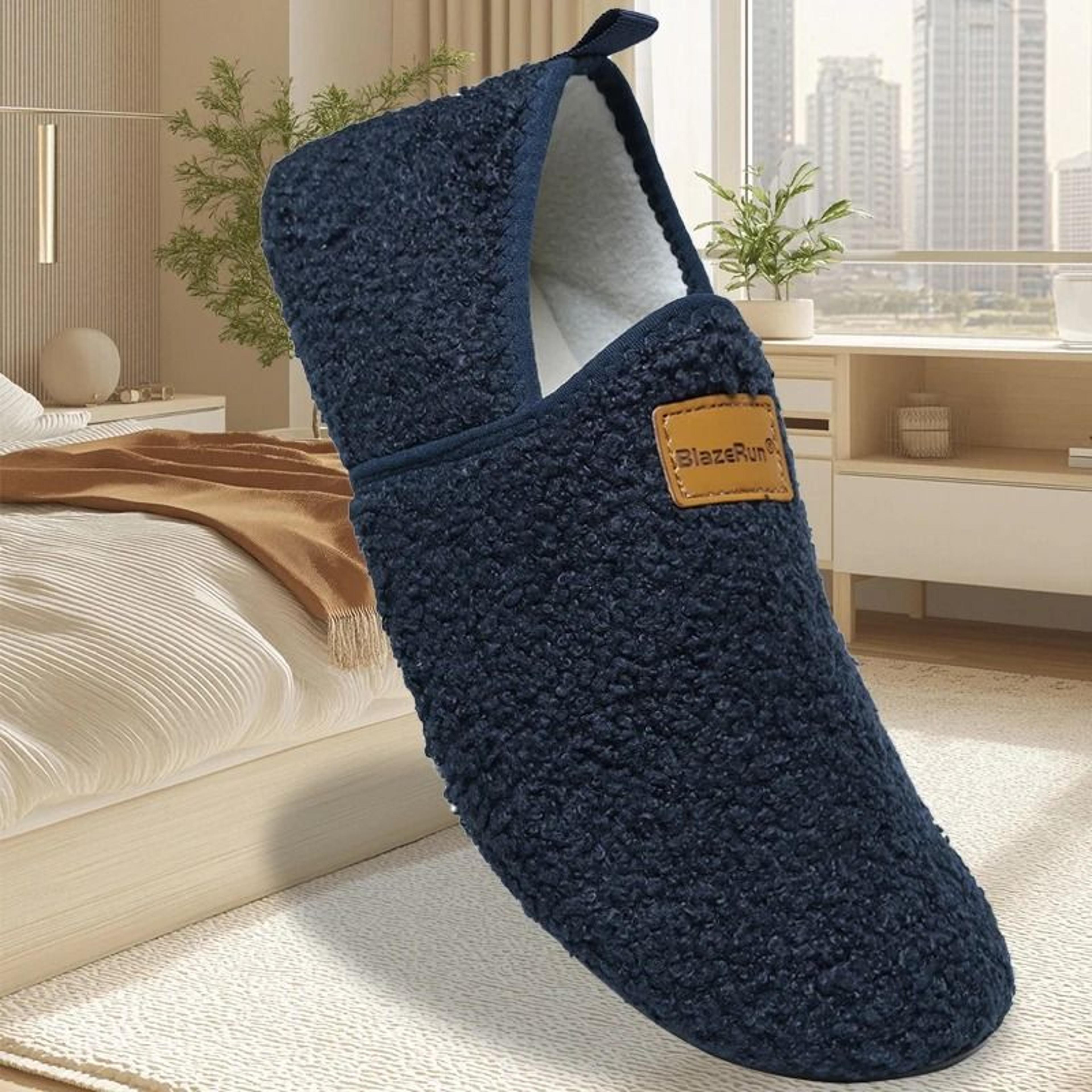 Unisex Winter Plush Slippers Lightweight Warm Indoor House Shoes 9