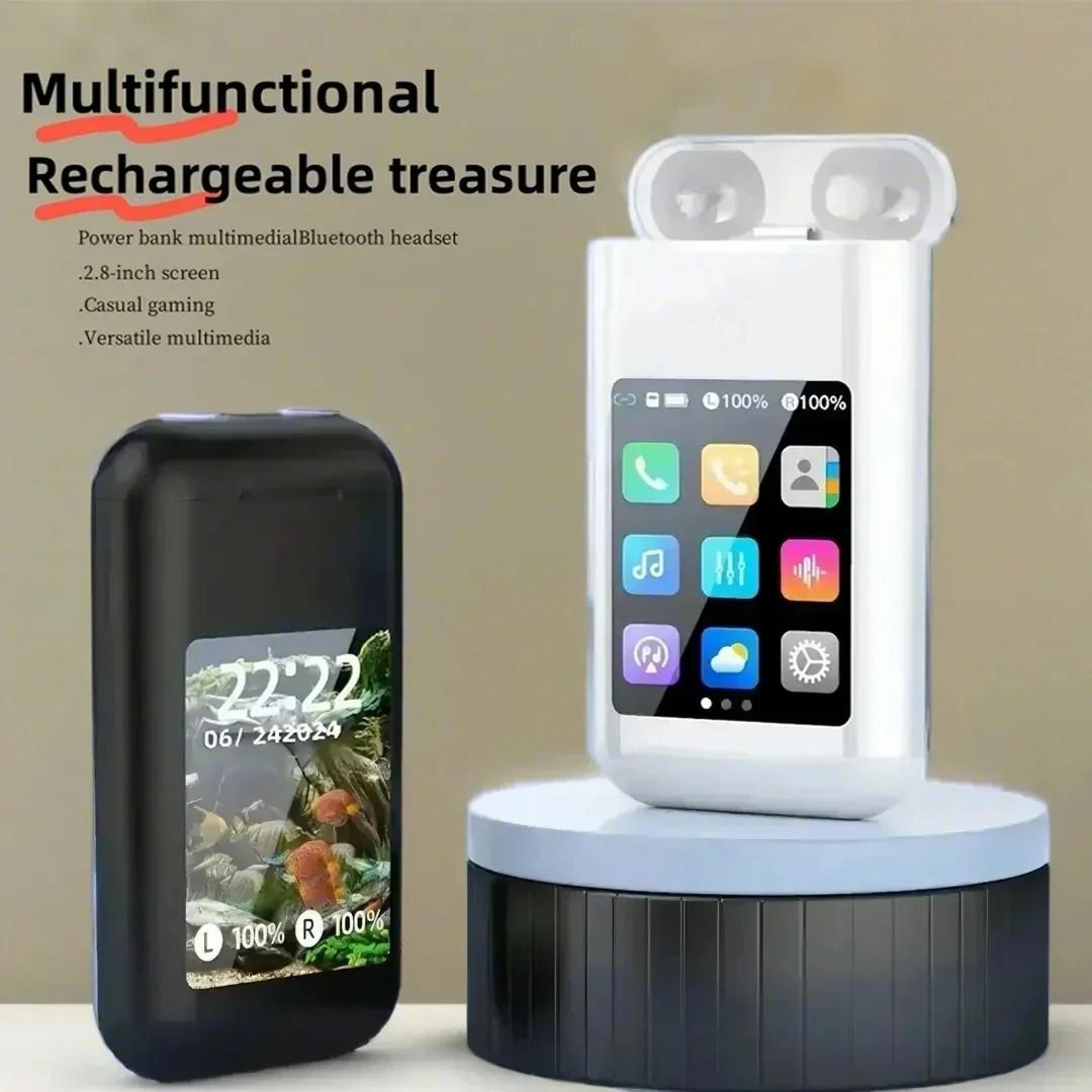 Bluetooth Wireless Earbuds With Touch Screen Charging Case And Power Bank 0