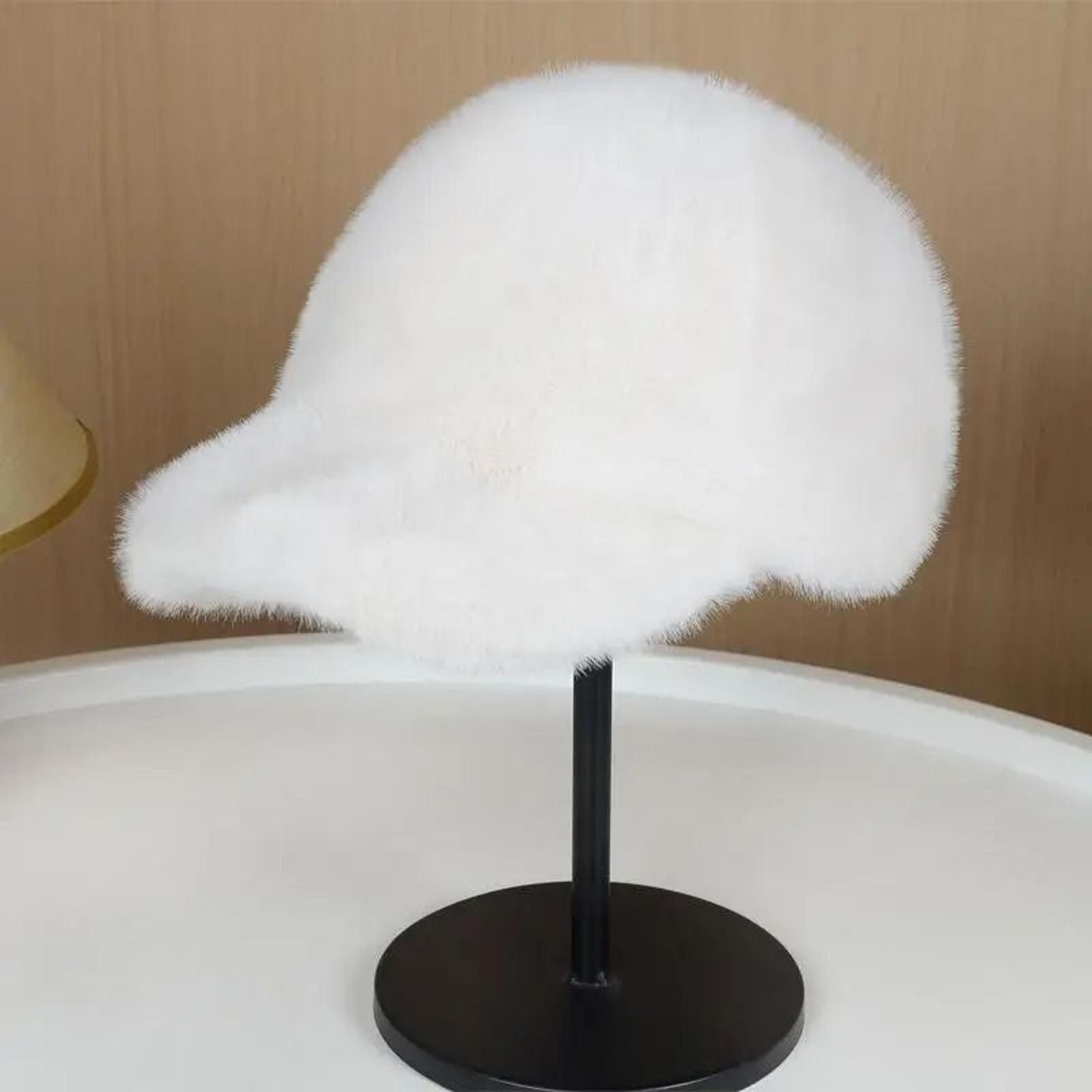 Plush Faux Fur Winter Snapback Baseball Cap Solid Color Unisex Hat 2