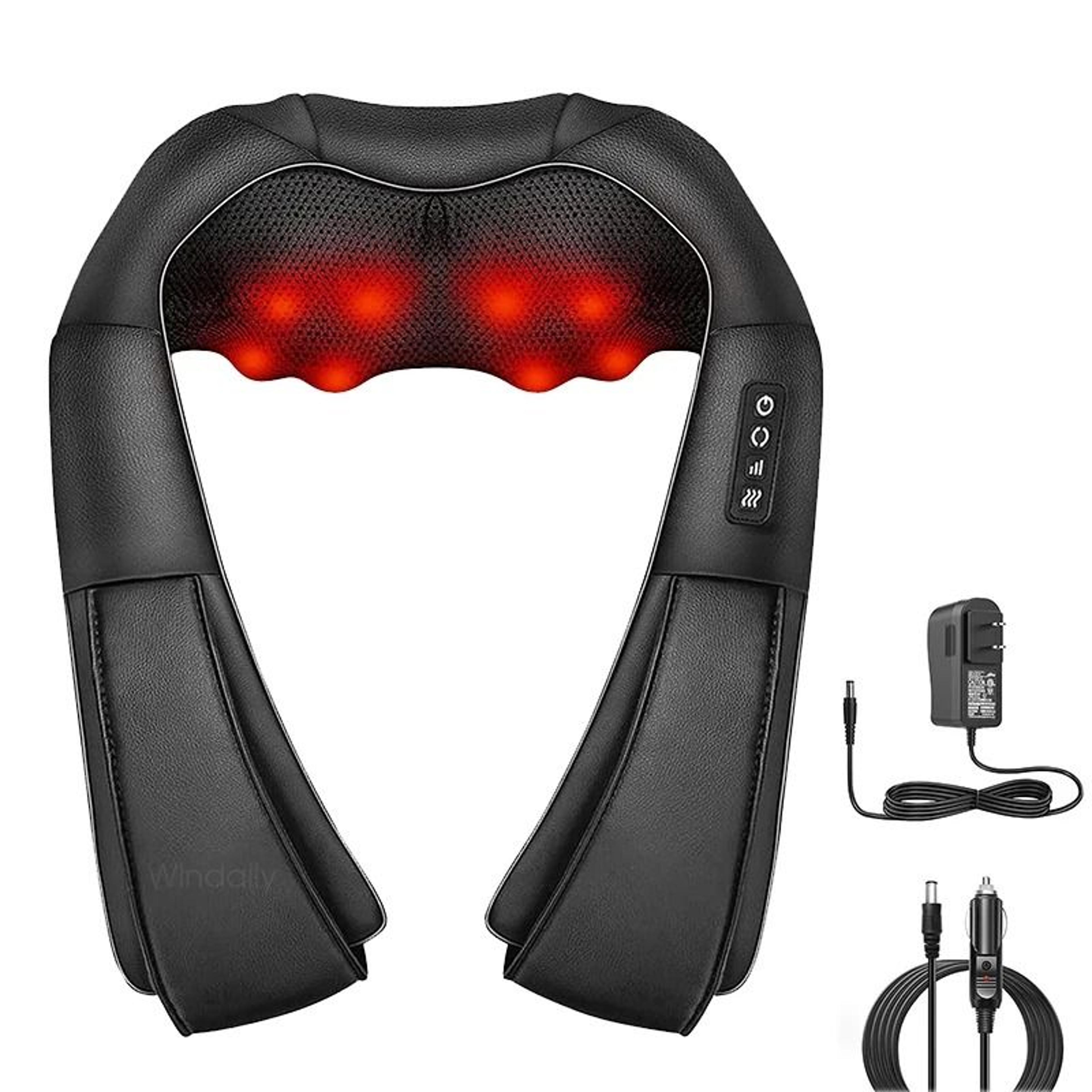 4D Shiatsu Neck And Shoulder Massager Kneading Massage Pillow With Heat 3