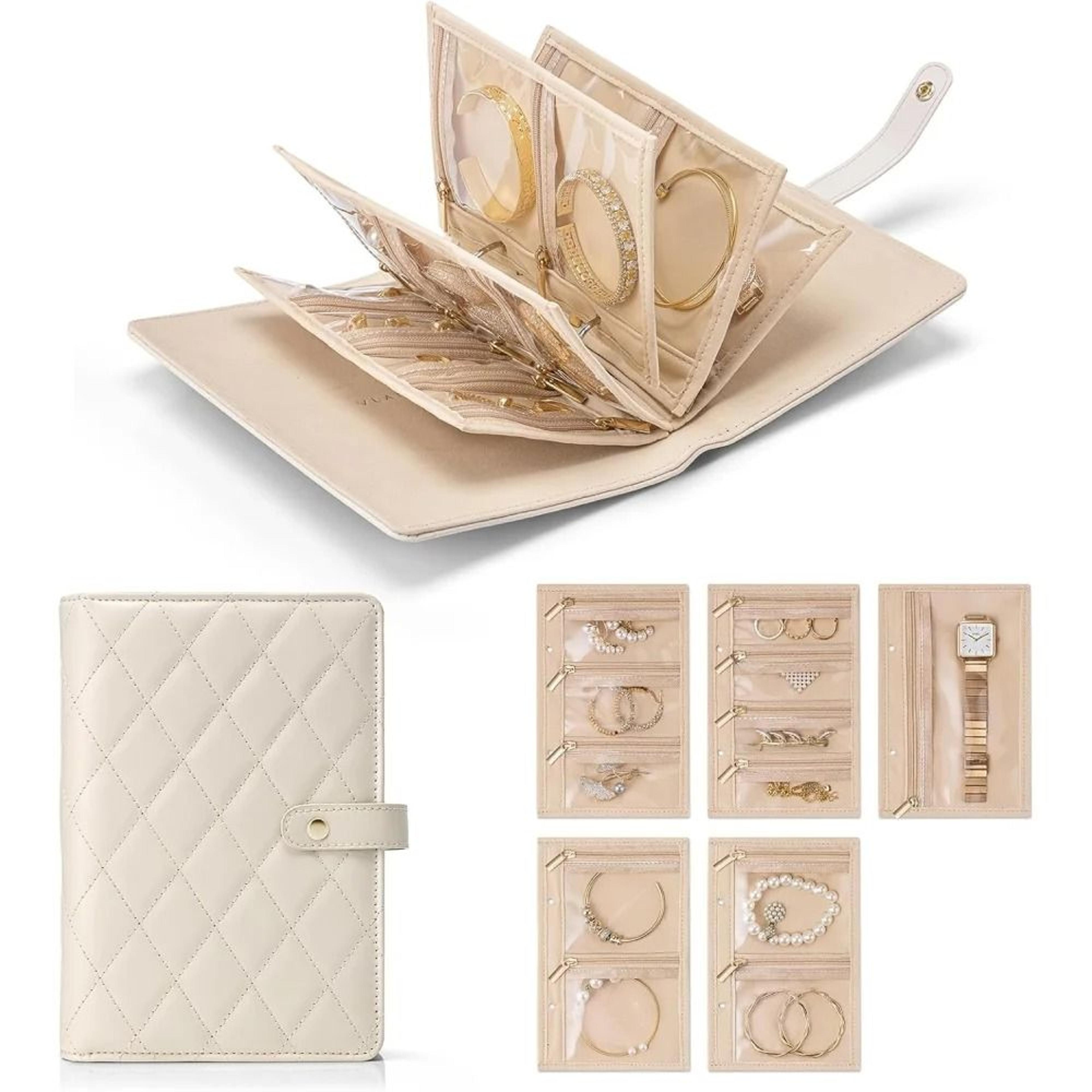 Travel Jewelry Organizer Book Compact Ring Binder Storage Case 7