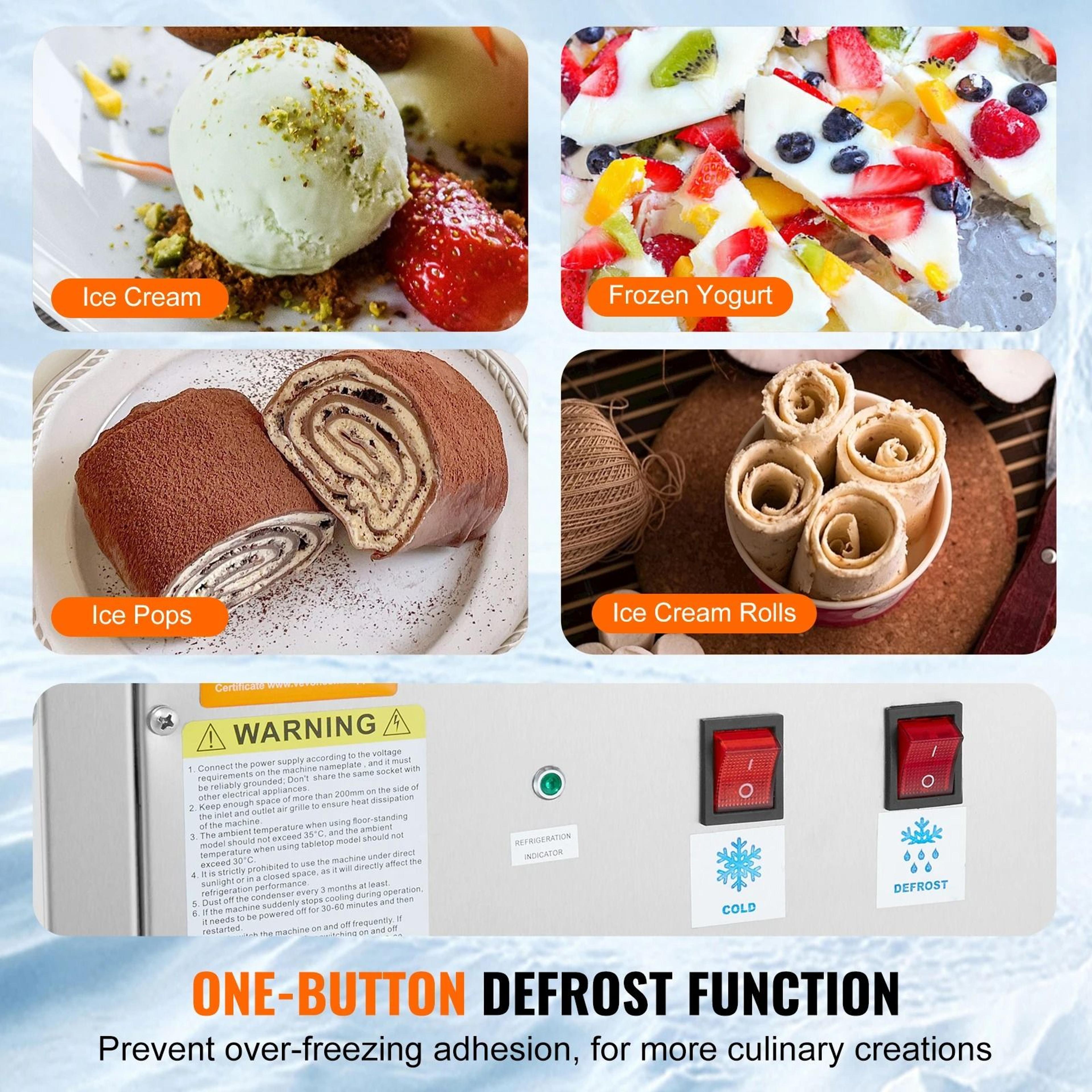 SucceBuy Stainless Steel Rolled Ice Cream Maker With Built In Compressor 3