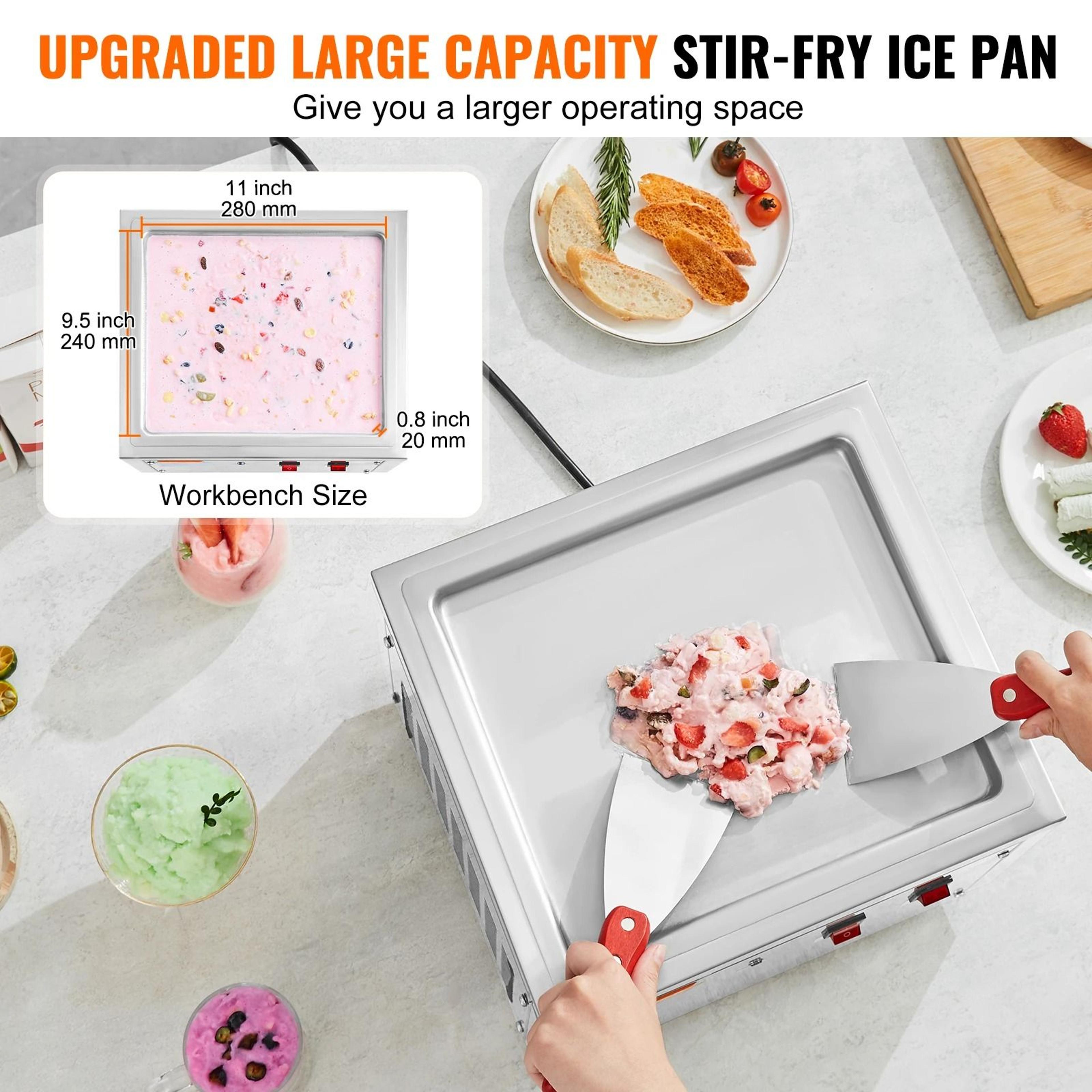SucceBuy Stainless Steel Rolled Ice Cream Maker With Built In Compressor 4