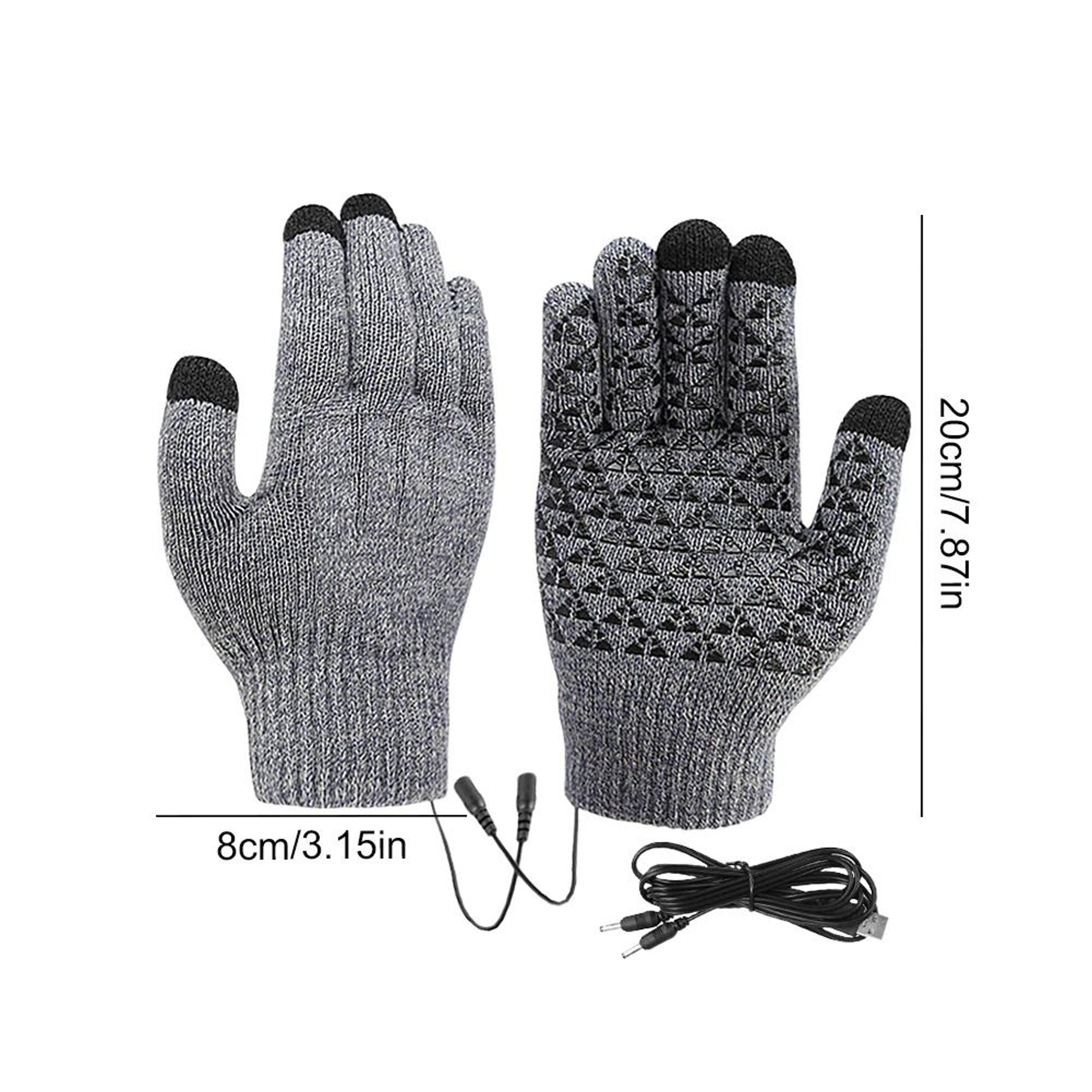 ThermaKnit USB Heated Gloves Full Finger Touch Screen Winter Gloves 2