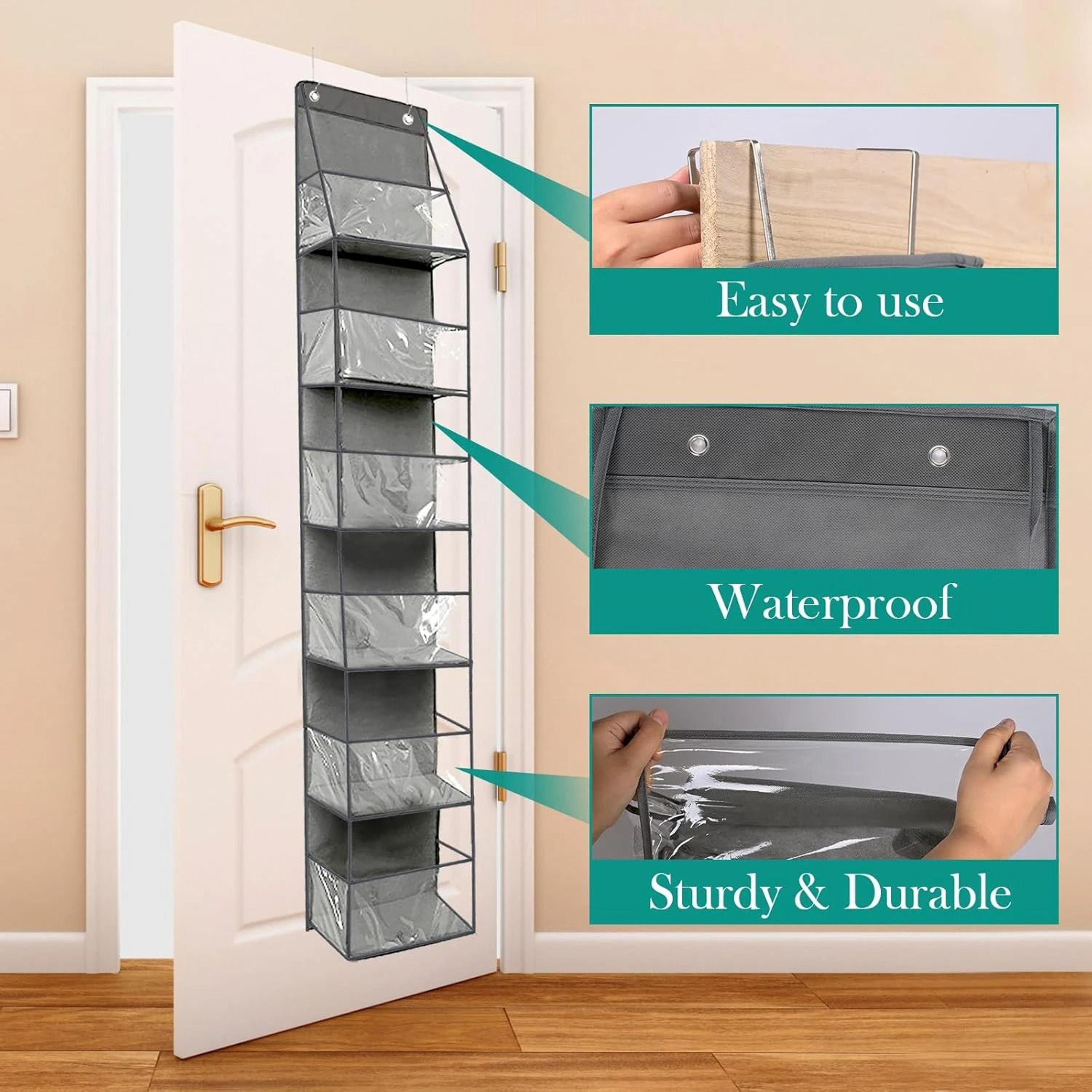 SpaceSaver 6 Shelf Over The Door Pantry Organizer With Clear Pockets 5