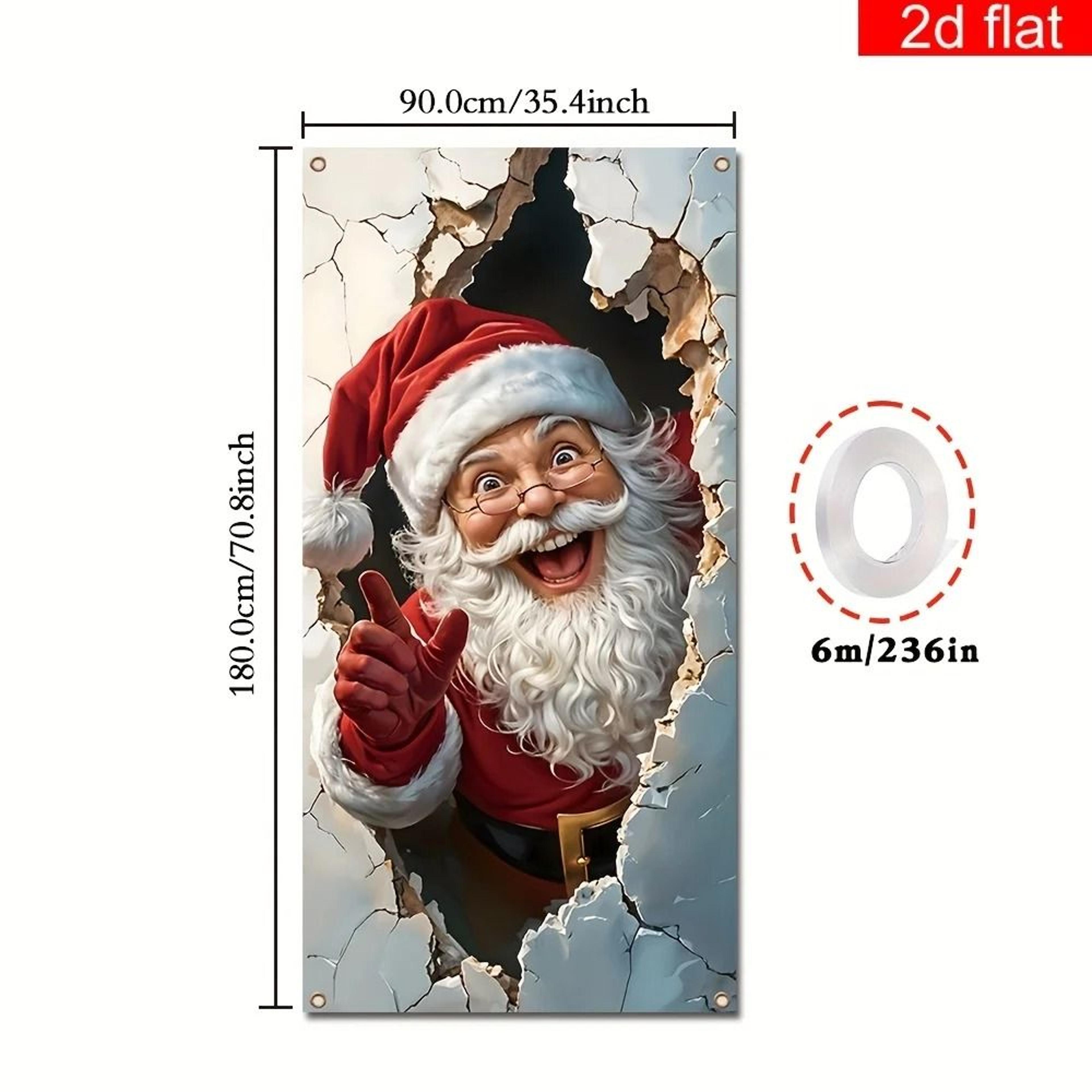 FestiveGlow Santa Door Banner Christmas Holiday Wall Decor 1