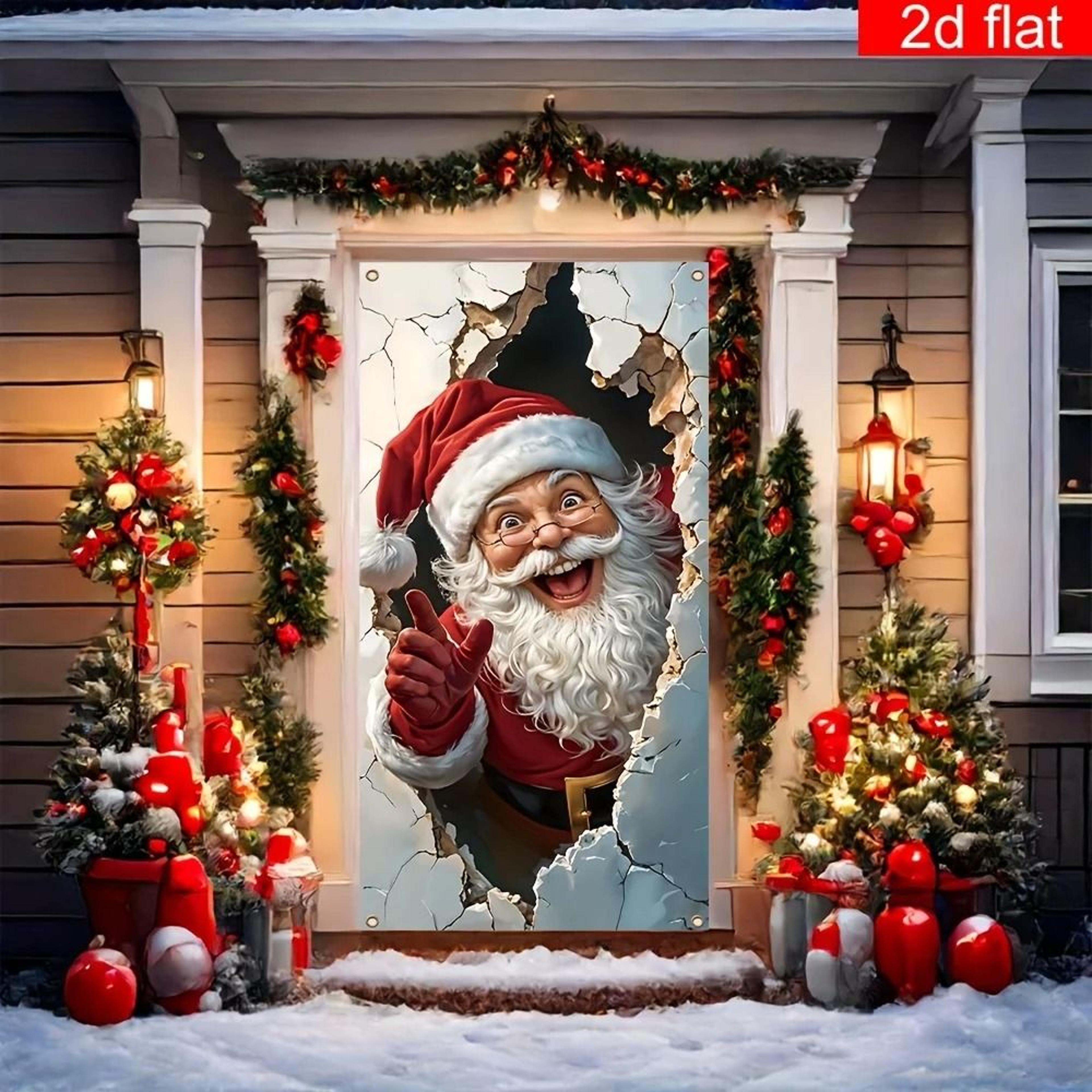 FestiveGlow Santa Door Banner Christmas Holiday Wall Decor 4