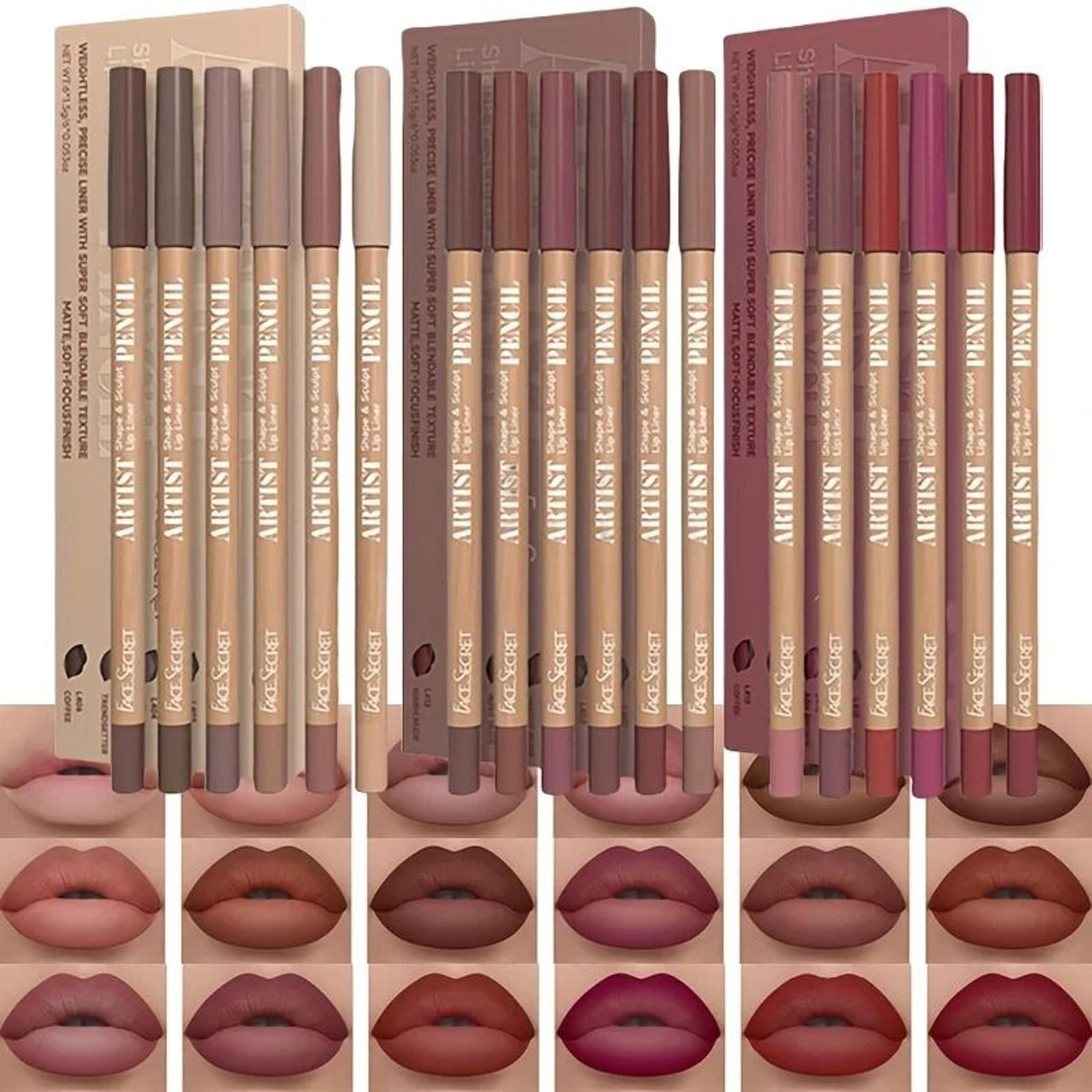ContourChic Velvet Matte Lip Liner Set Long Lasting Non Drying Formula 9