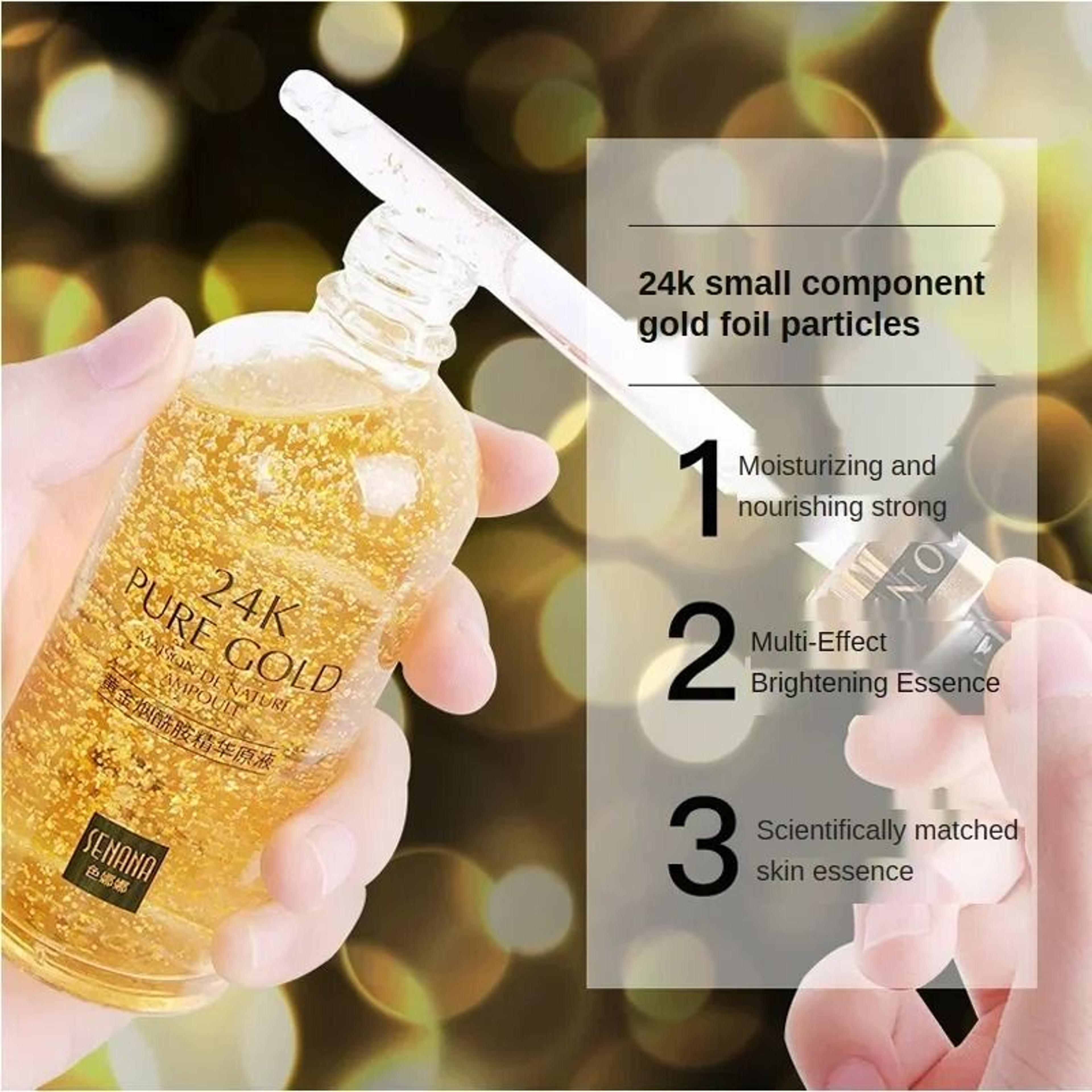 24K Gold Hyaluronic Acid Face Serum With Nicotinamide For Brightening And Pore Care 3