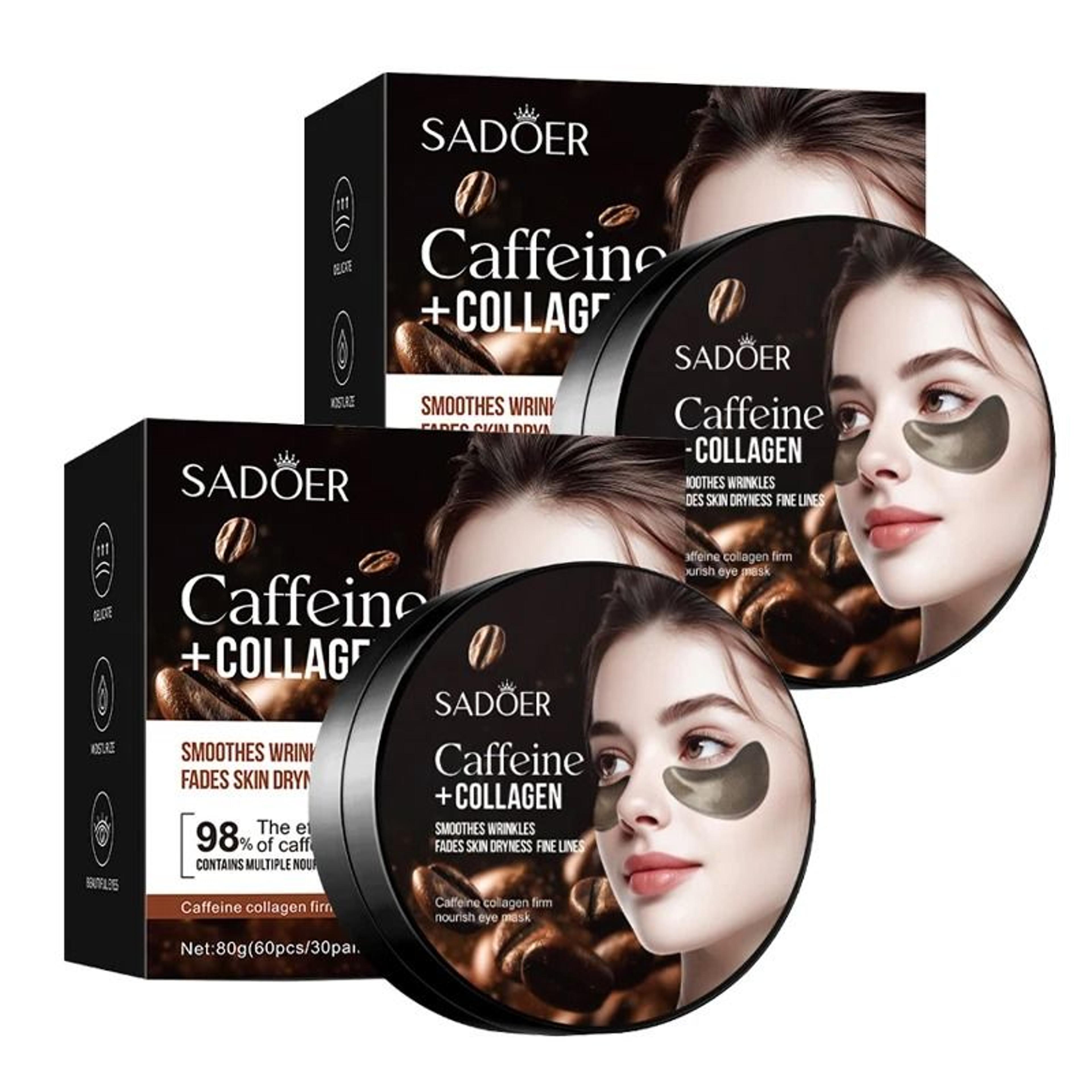 SADOER Caffeine Collagen Eye Mask 60pcs For Dark Circles And Wrinkle Care 3