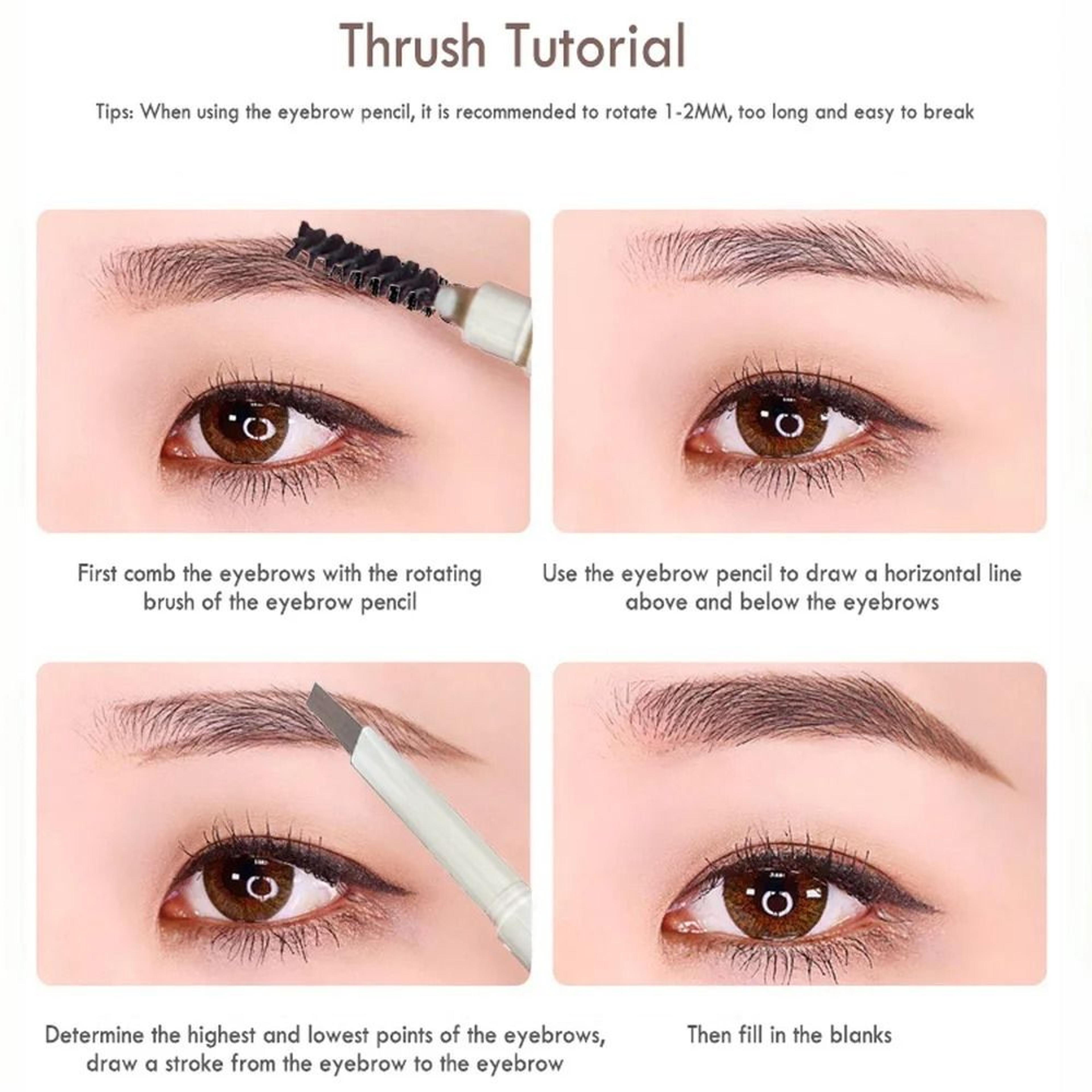 Thin Head Waterproof Double Ended Eyebrow Pencil With Brush 9