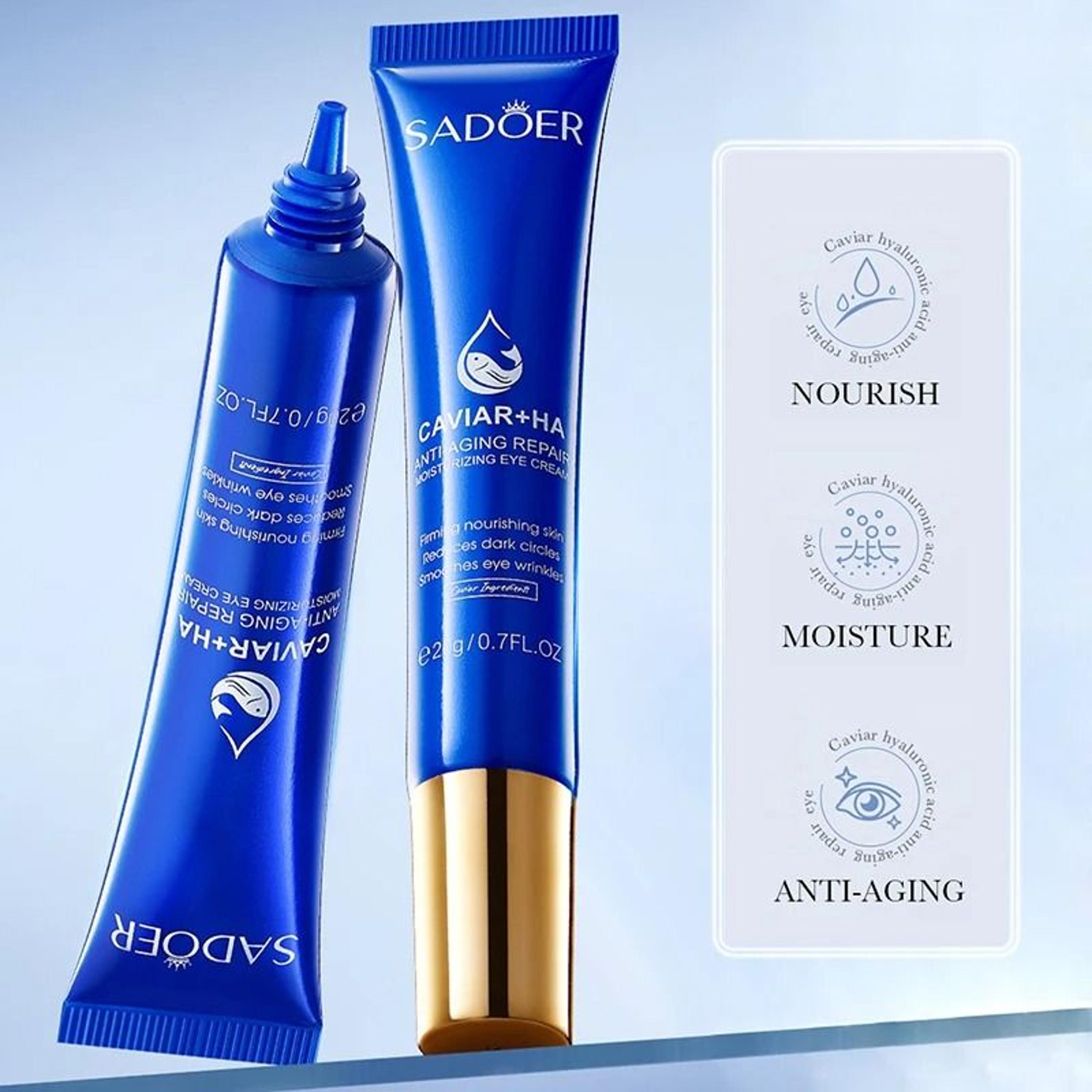 SADOER Caviar Hyaluronic Acid Eye Cream For Dark Circles And Firming 4