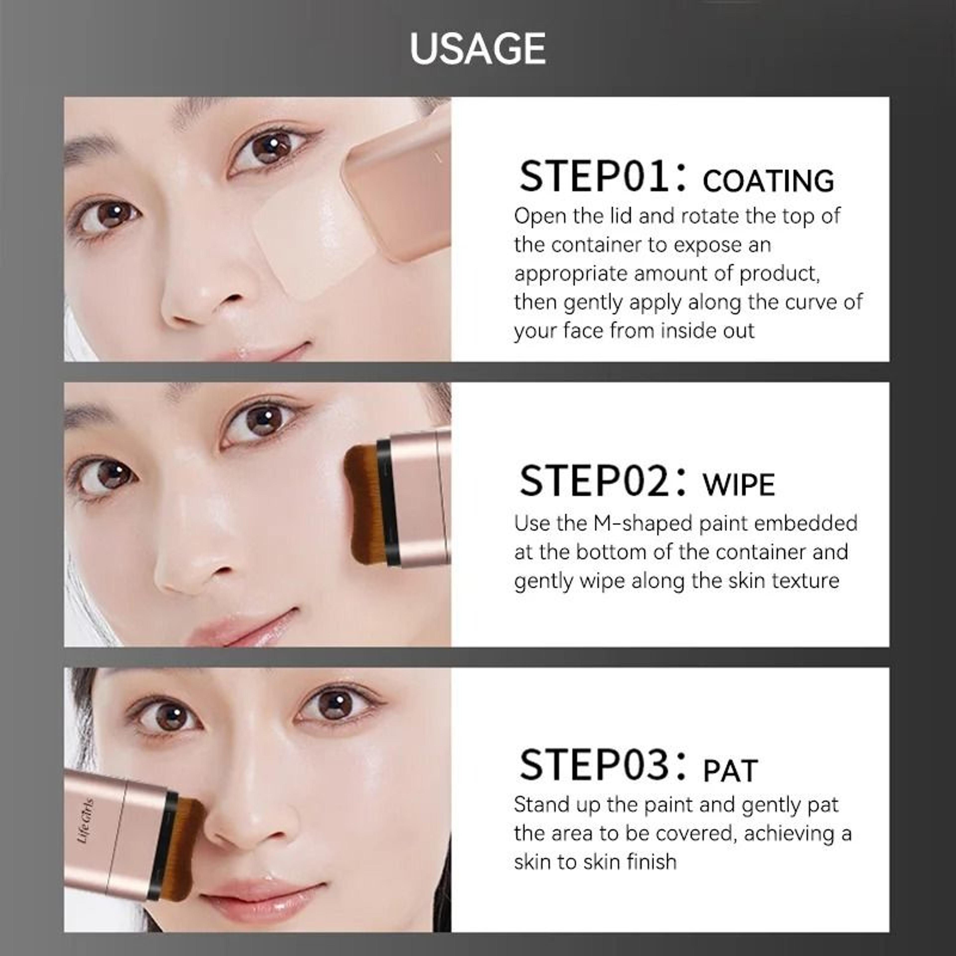 Light Moist Hydrating Foundation Stick With Built In Brush 4
