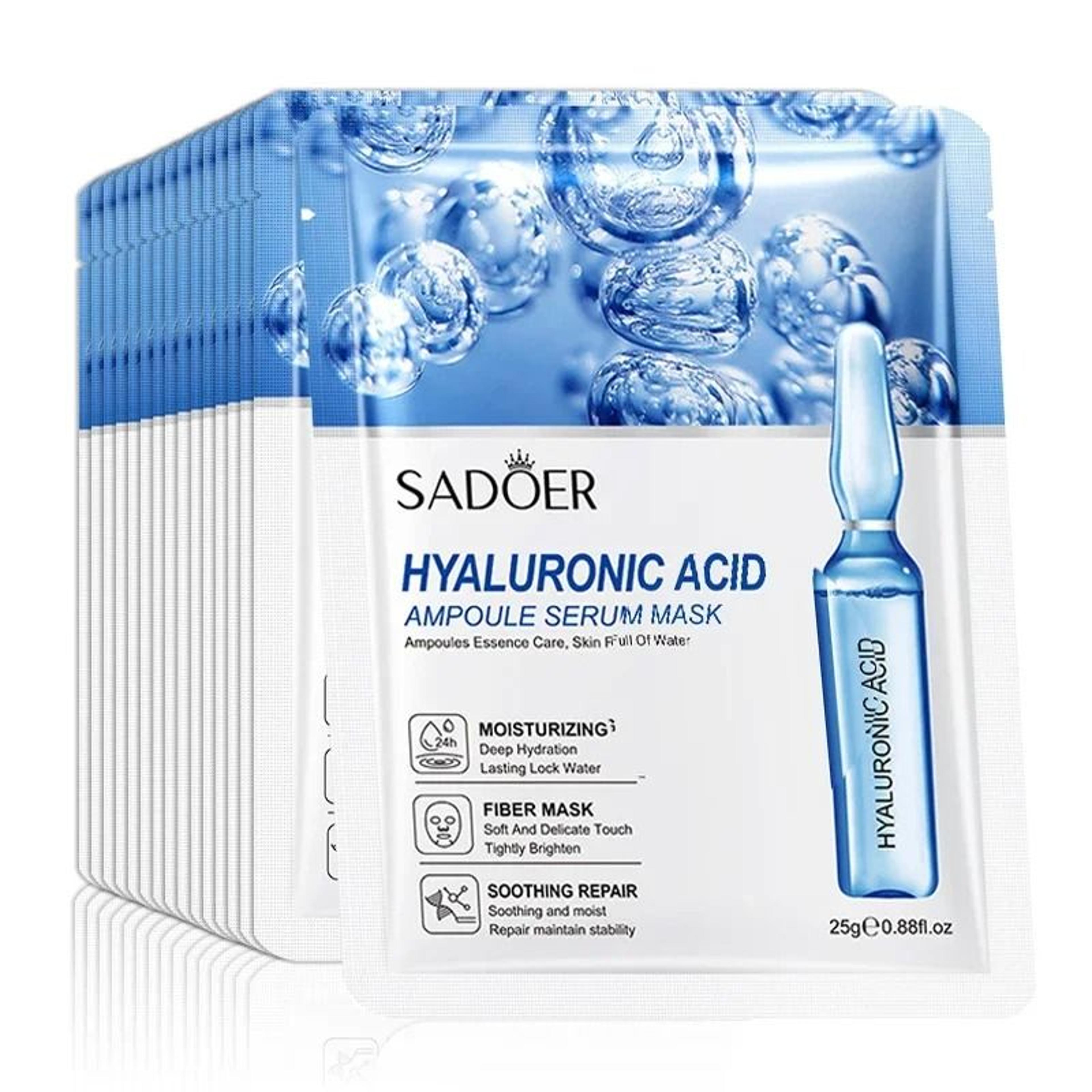 SADOER Hyaluronic Acid Firming And Hydrating Facial Mask 10pcs 0