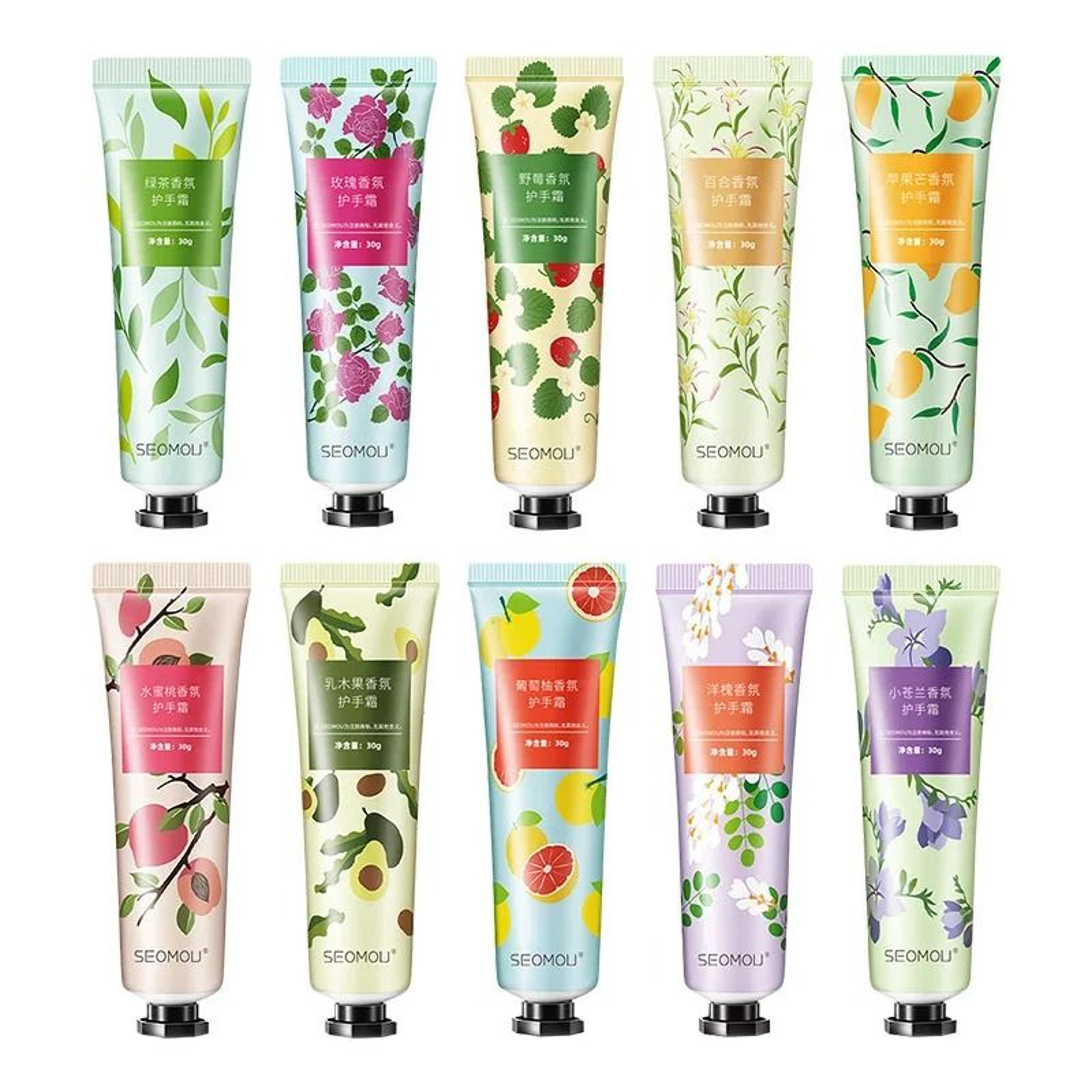 Fruity Flowery Moisturizing Hand Cream Set 10 Piece Nourishing Repair Care 2