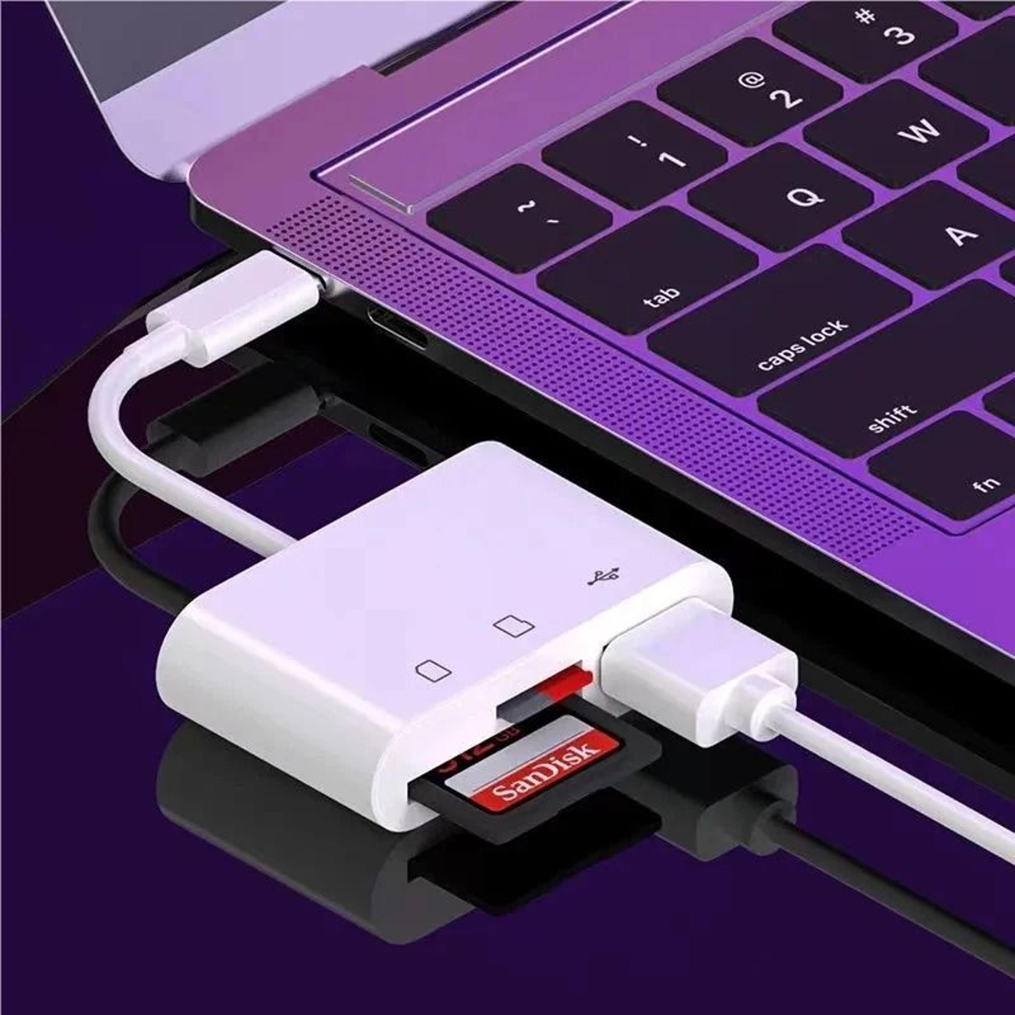 USB C Multi Card Reader Adapter For TF CF And SD Memory Cards 4
