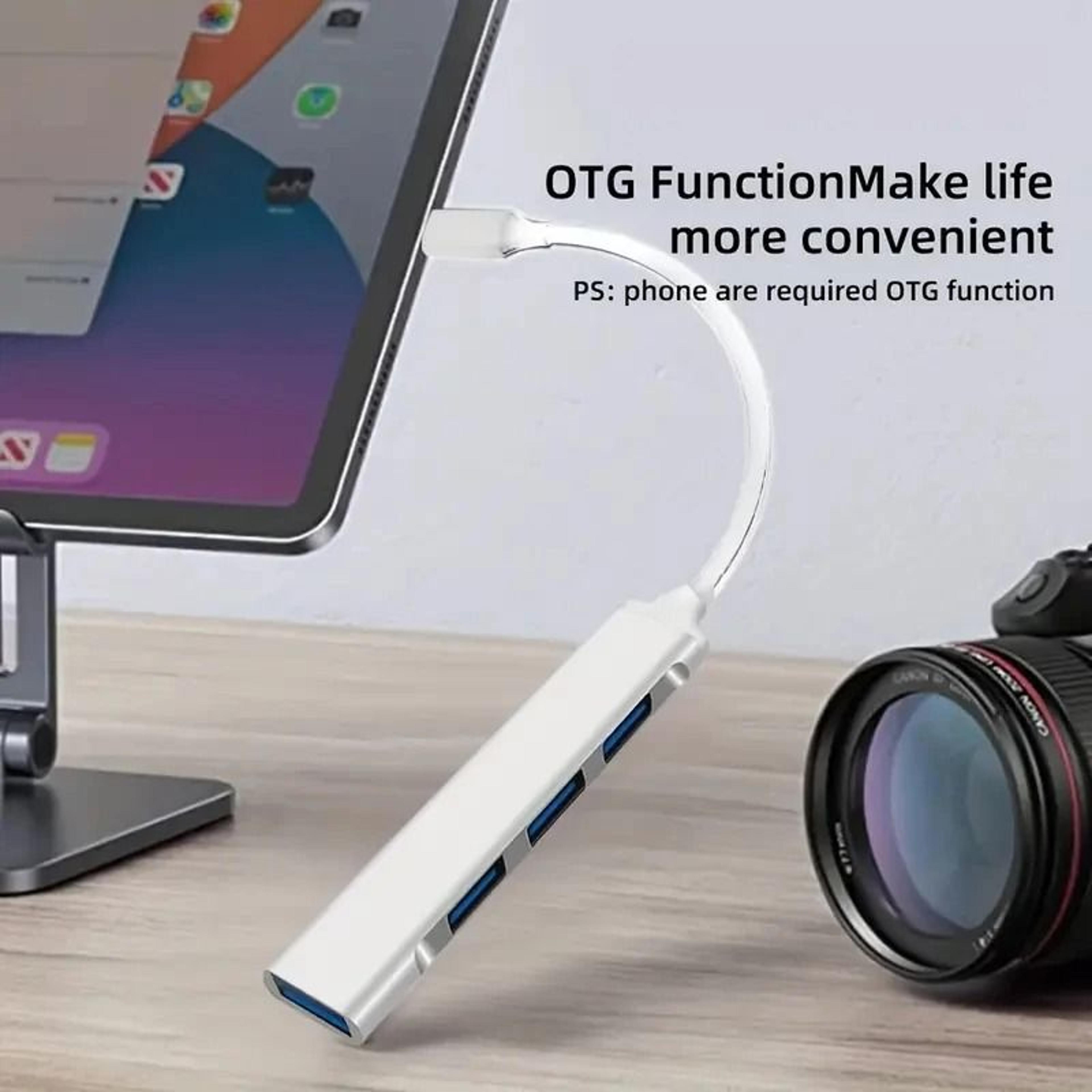 4 Port USB C Hub Multi Splitter OTG Adapter For Laptop And PC 5