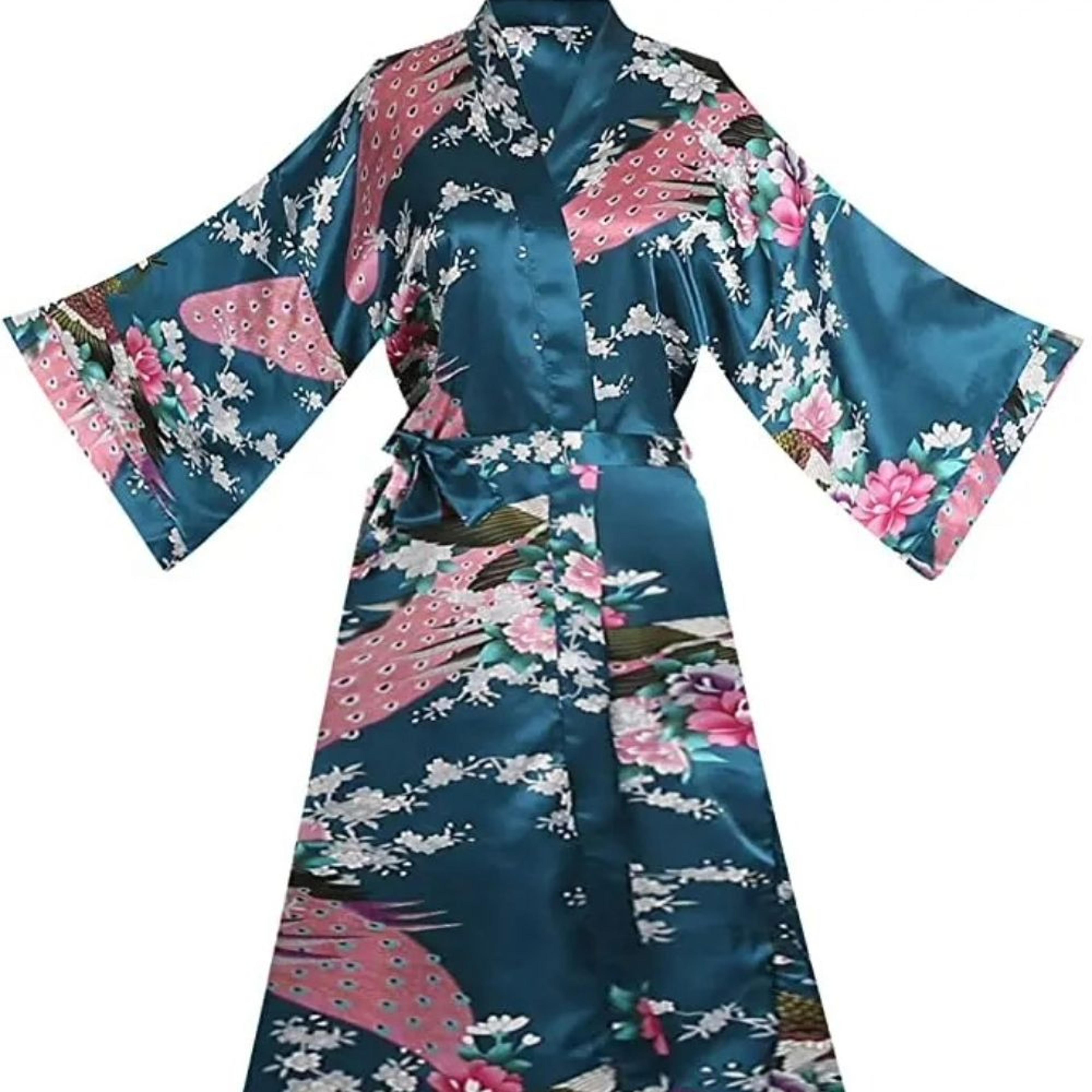 Floral Satin Kimono Robe For Bride And Bridesmaid 8