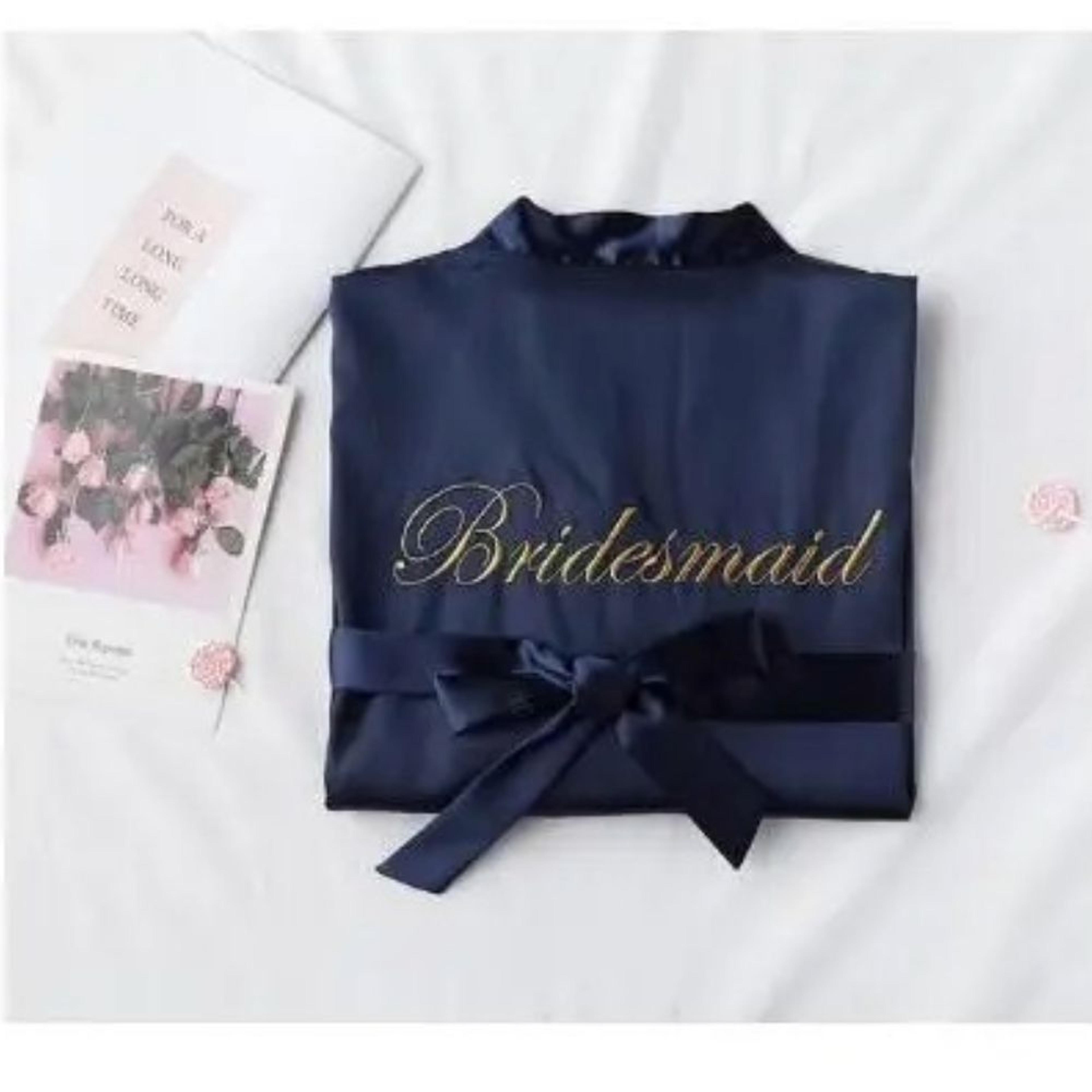 Floral Bride Bridesmaid Short Kimono Robe For Wedding Party 3