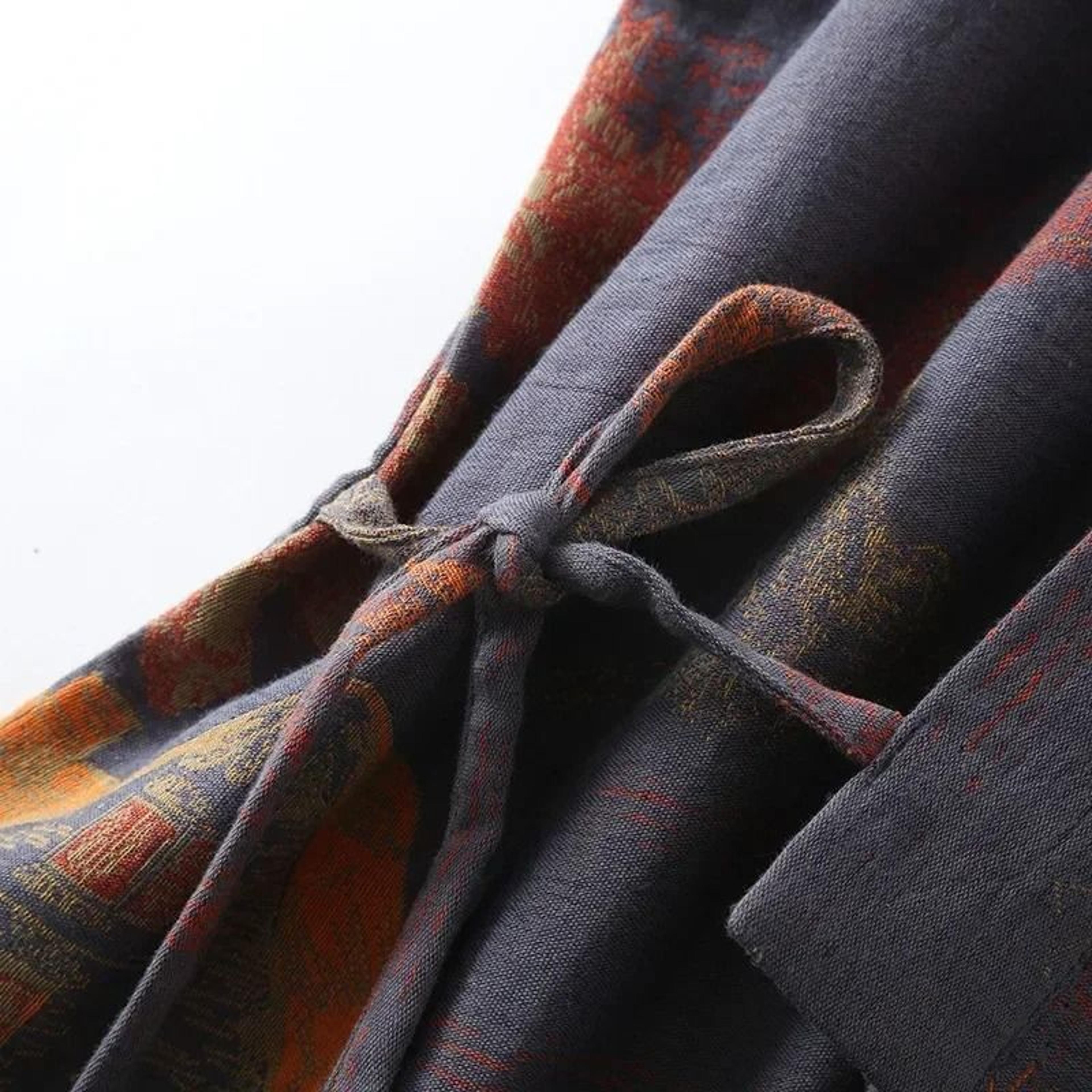 Mens Cotton Kimono Robe Jacquard Printed Spring Home Bathrobe 6