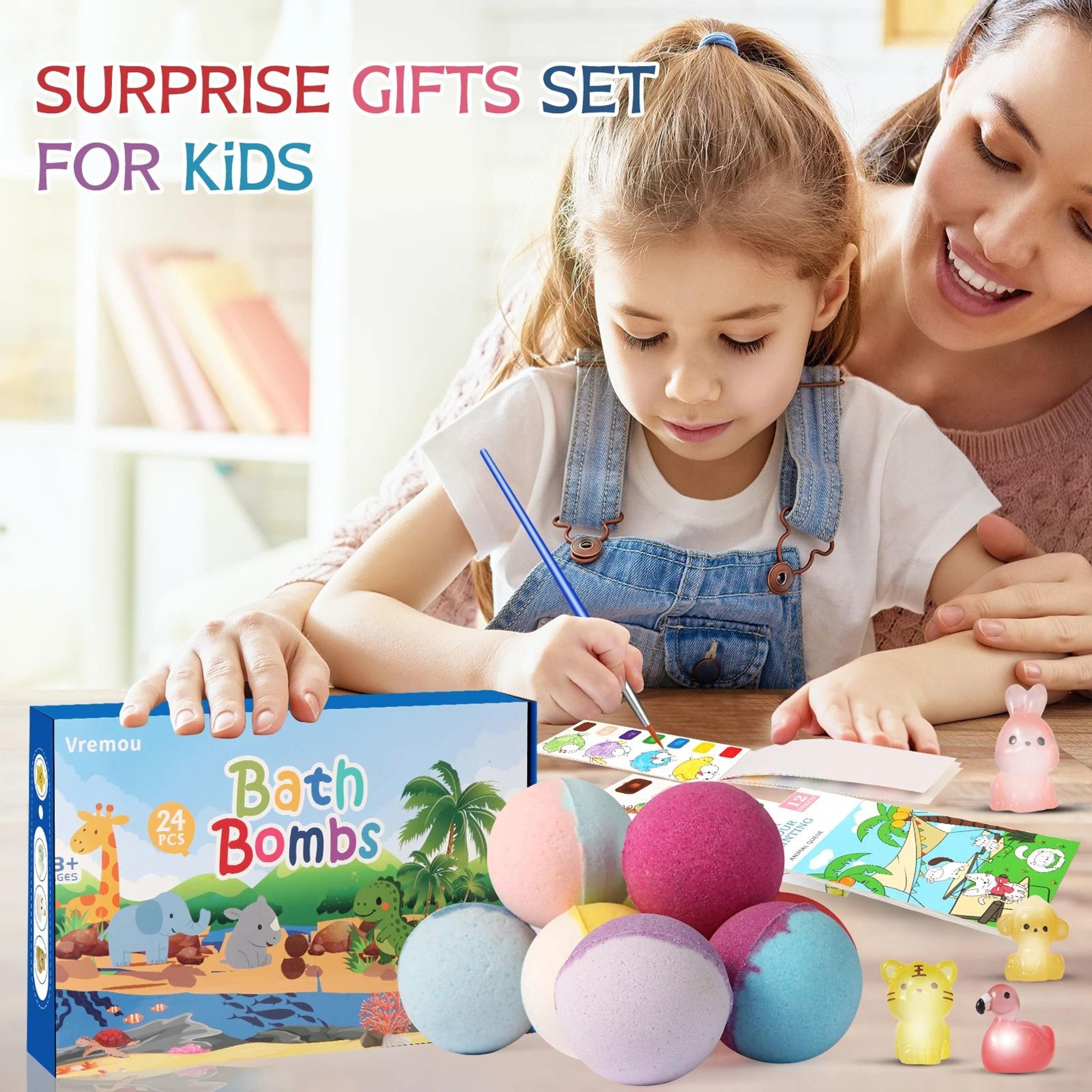 Glow Surprise Kids Bath Bomb Set  24 Pc Natural Organic Bath Fizzies With Toys Inside 1