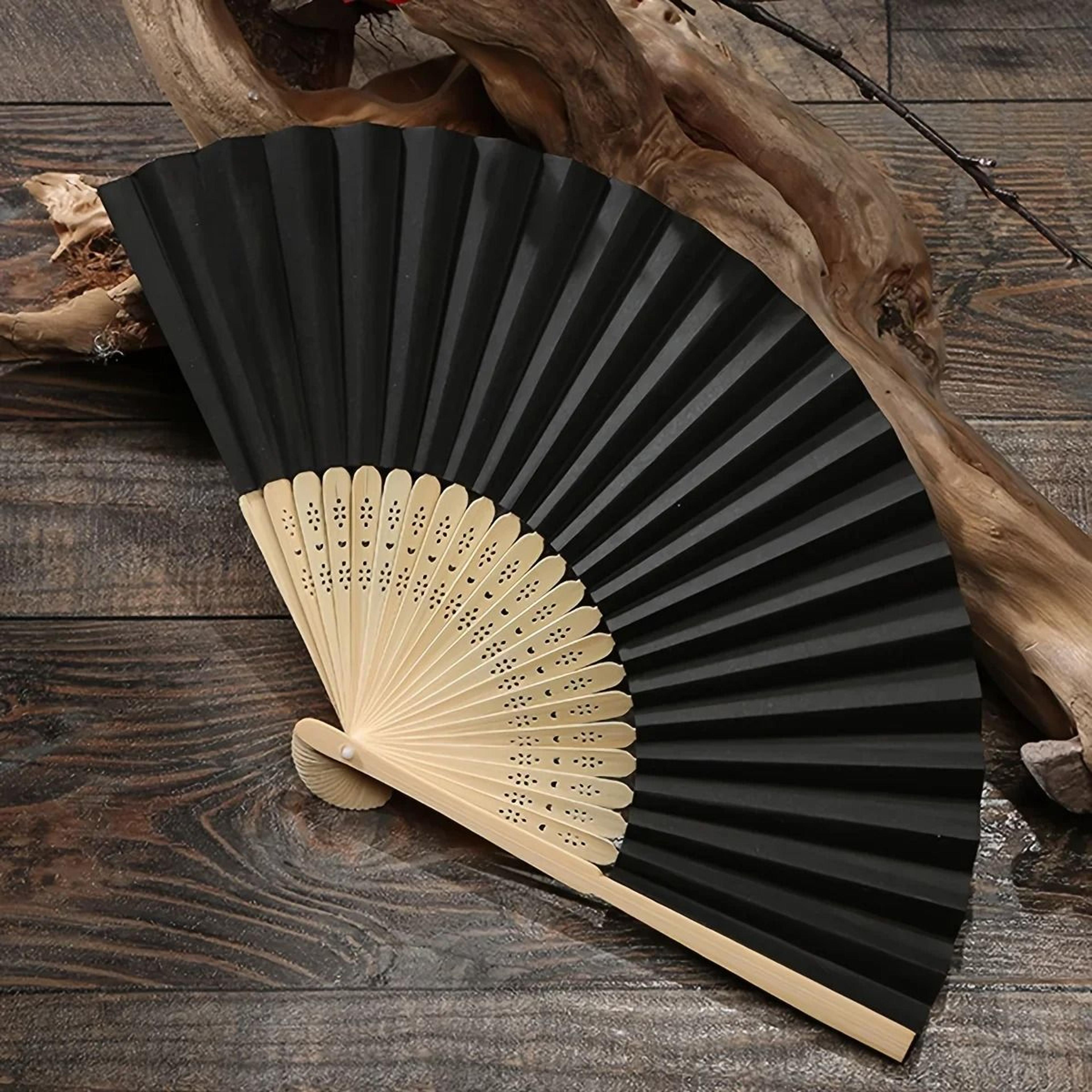 Multi Colored Bamboo Folding Hand Fan For Weddings And Parties 5