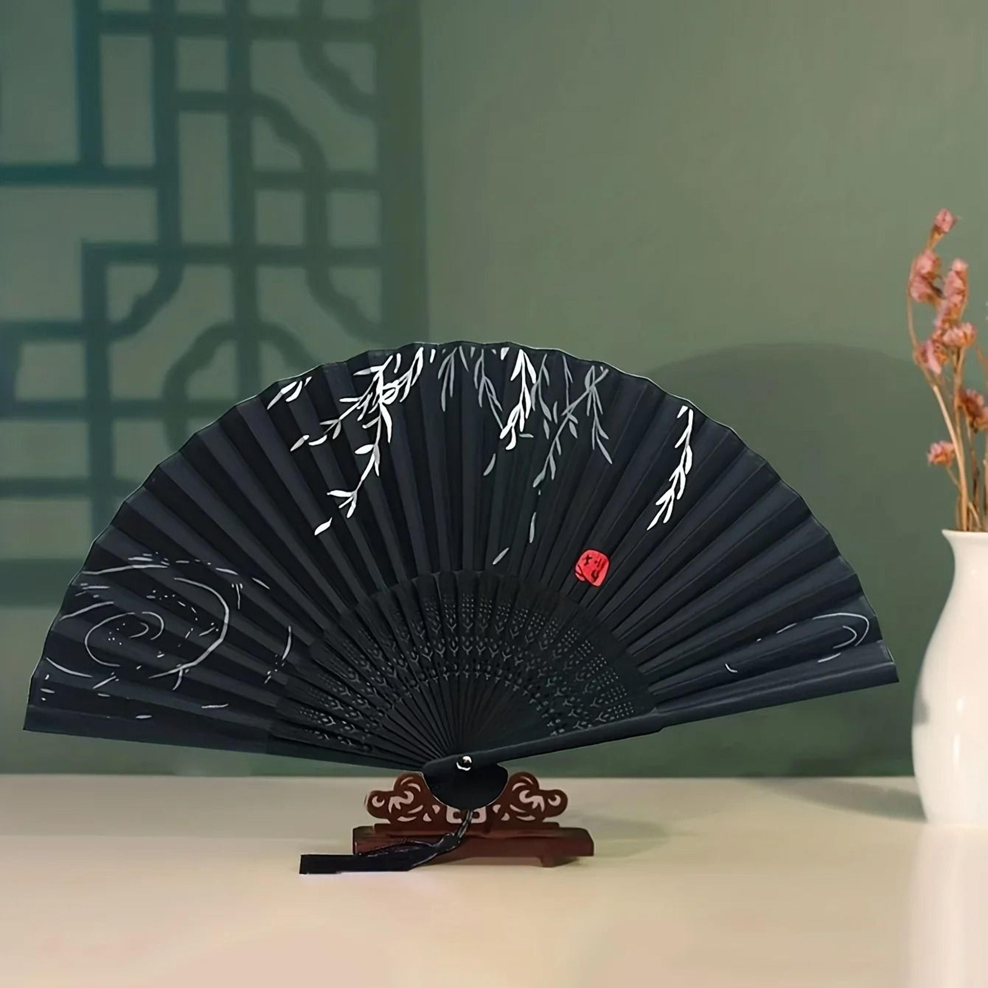 Multi Colored Bamboo Folding Hand Fan For Weddings And Parties 7