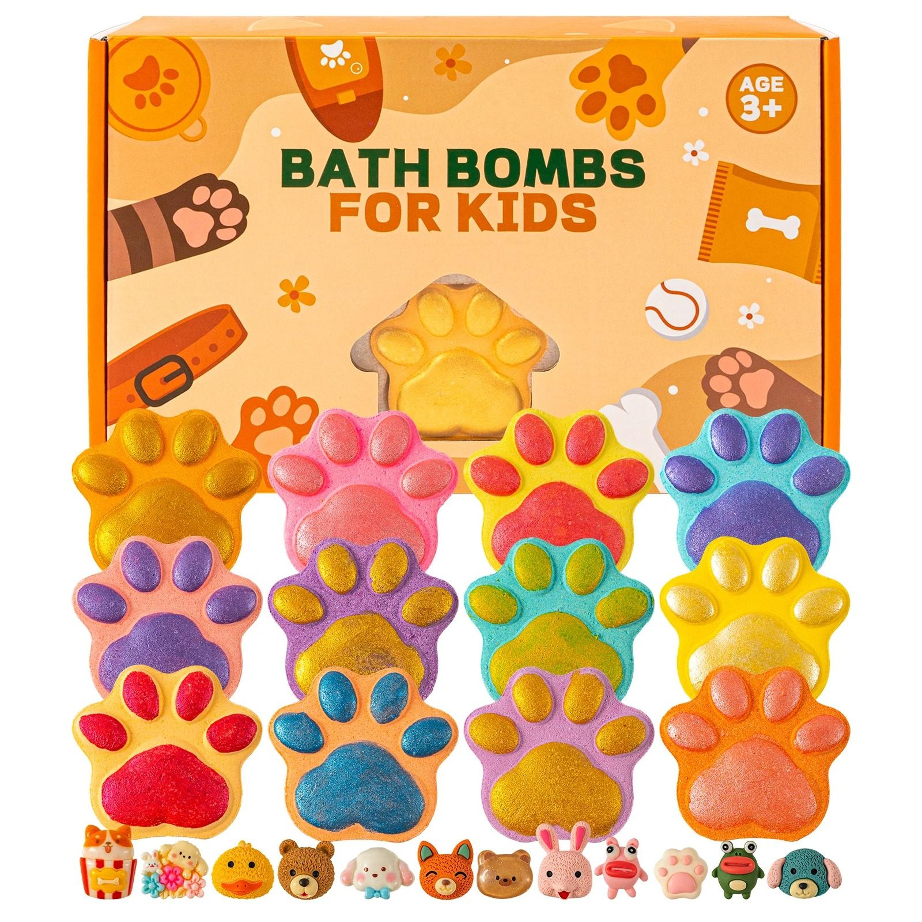 pawfizz paw bath bombs for kids 12 pack surprise gift set