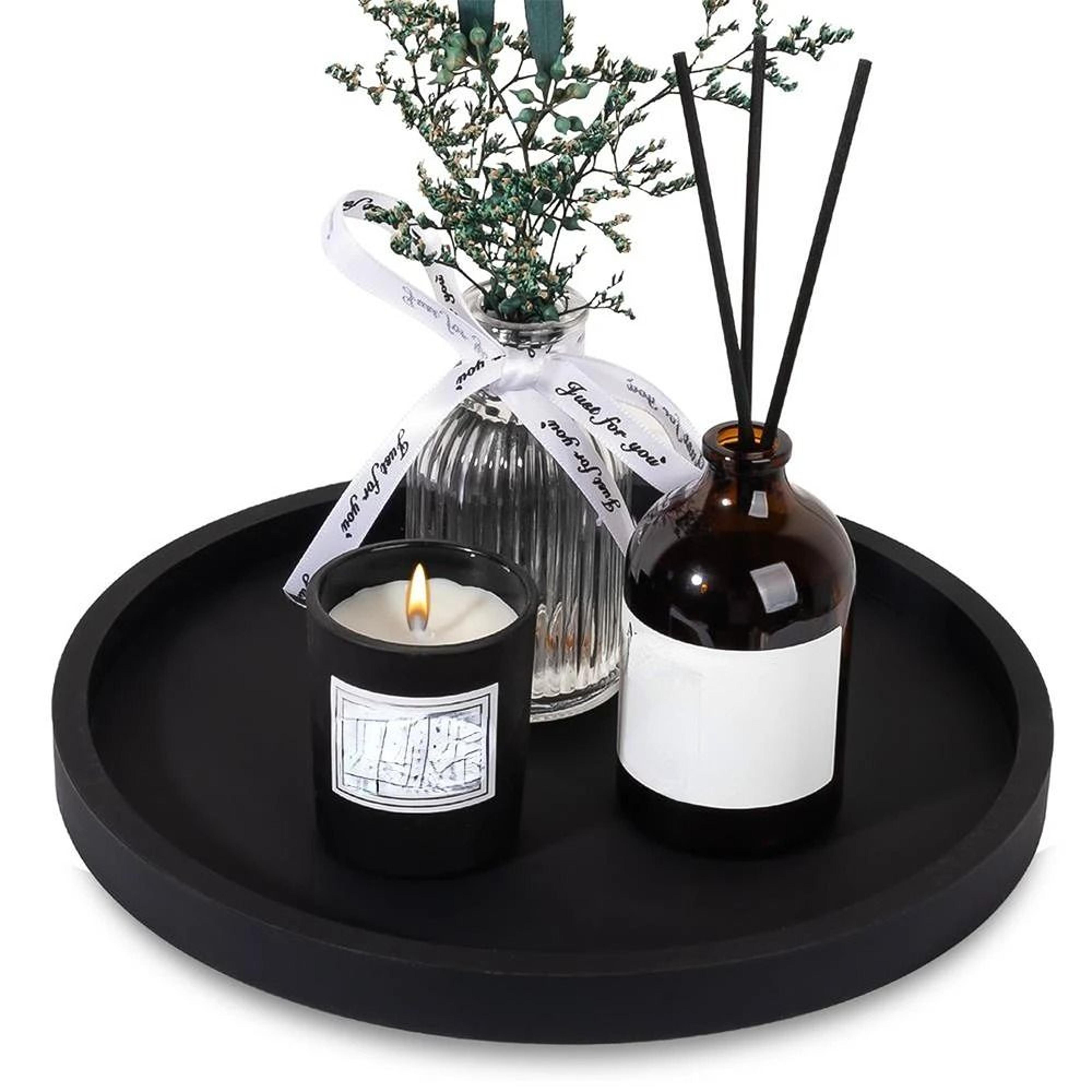 PureCircle Round Bathroom Vanity Tray Silicone Decorative Organizer 6