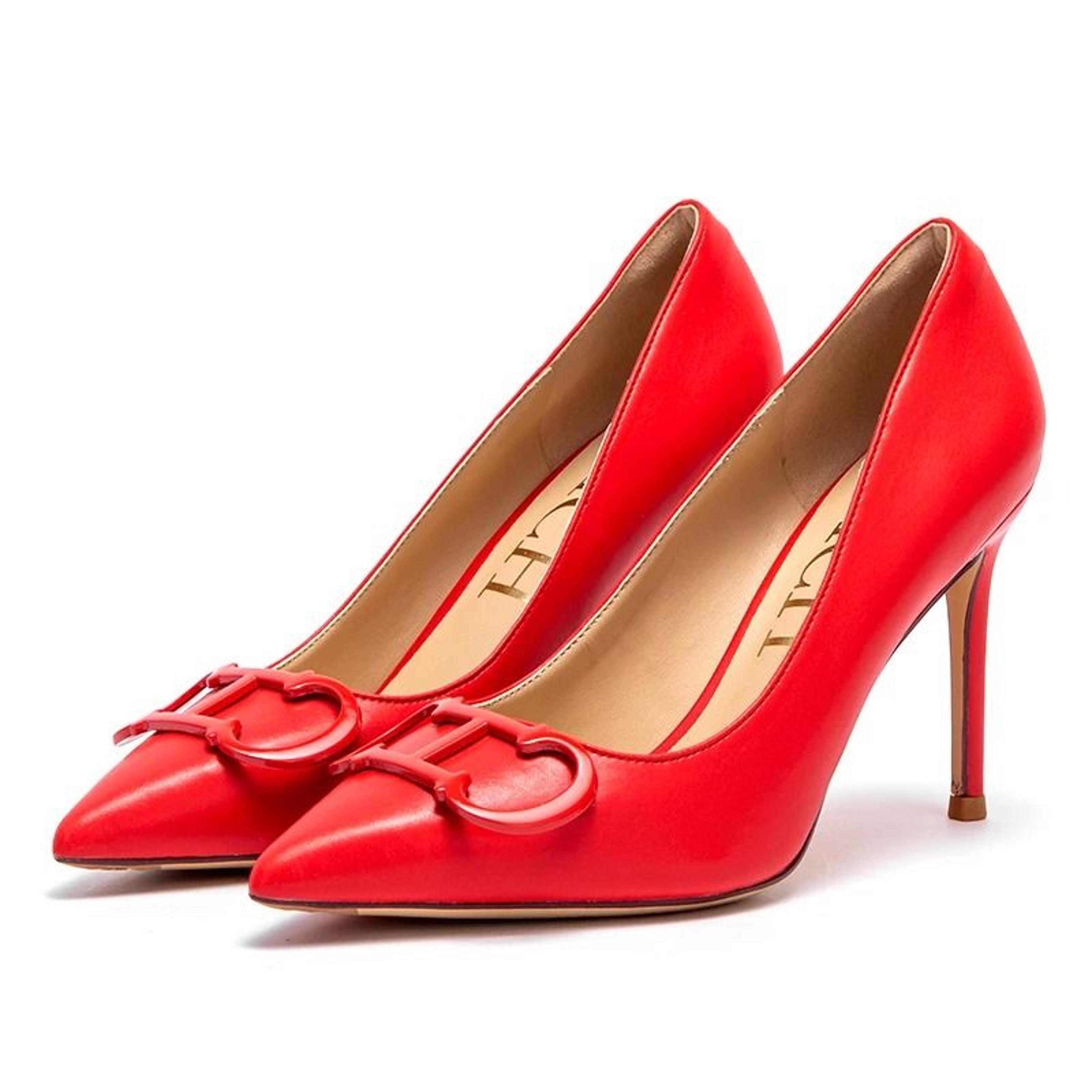 CHCH 9cm Pointed Toe High Heels With Metal Buckle For Party And Carnival 3
