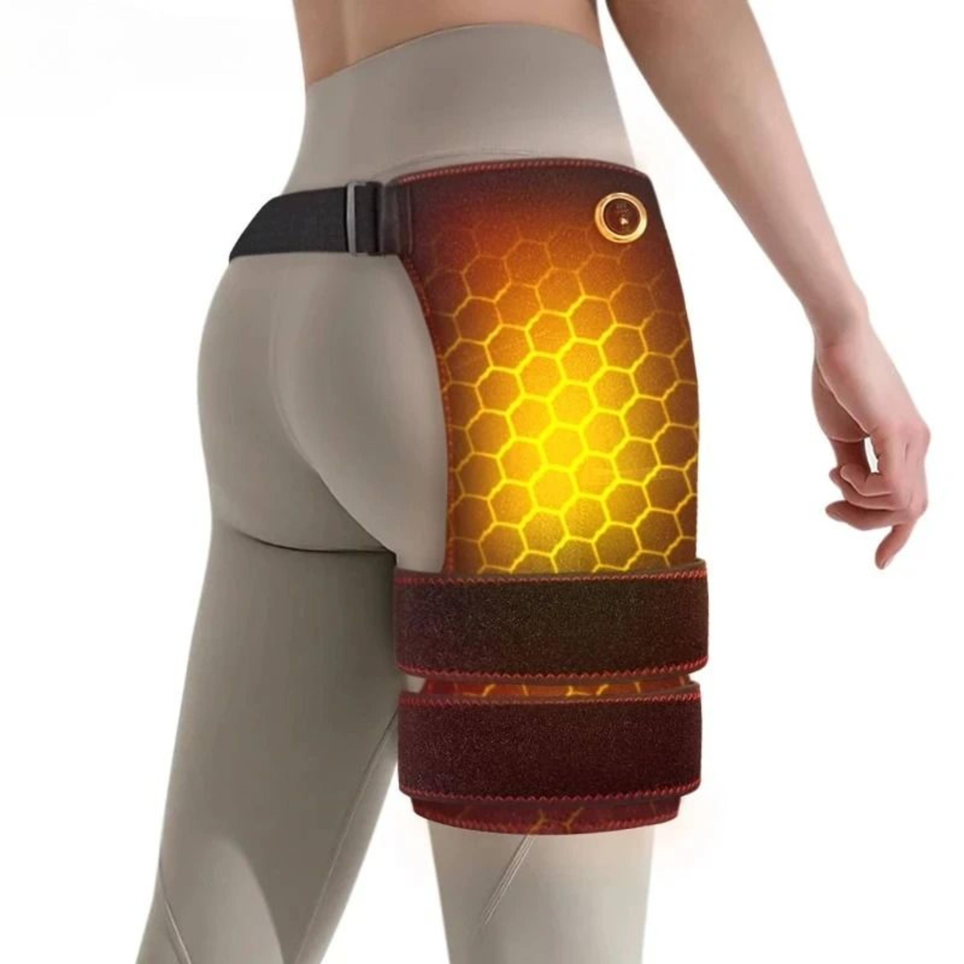 cordless heated hip brace with massager for lower back and sciatica support