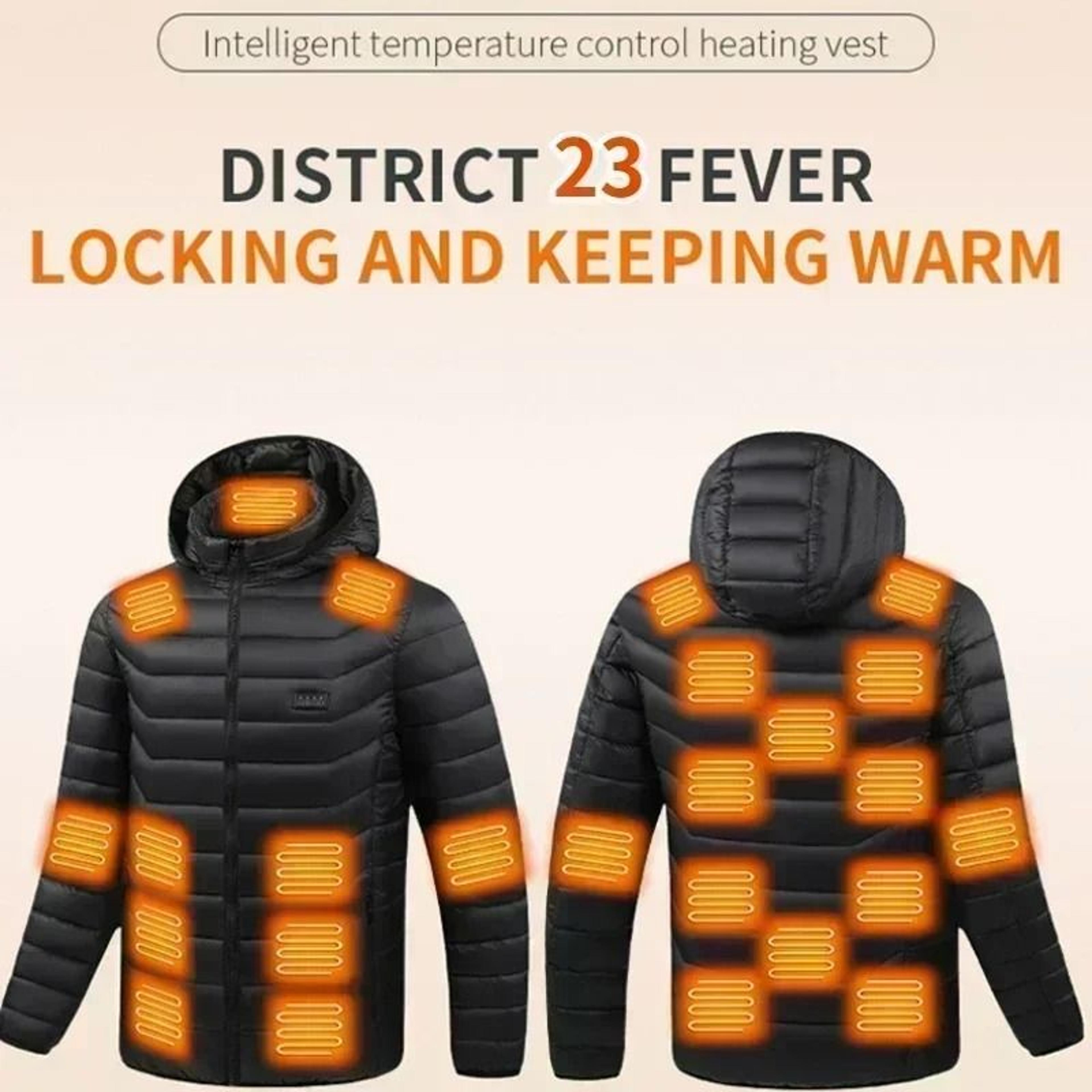 23 Zone USB Heated Jacket Winter Self Heating Coat For Men And Women 16