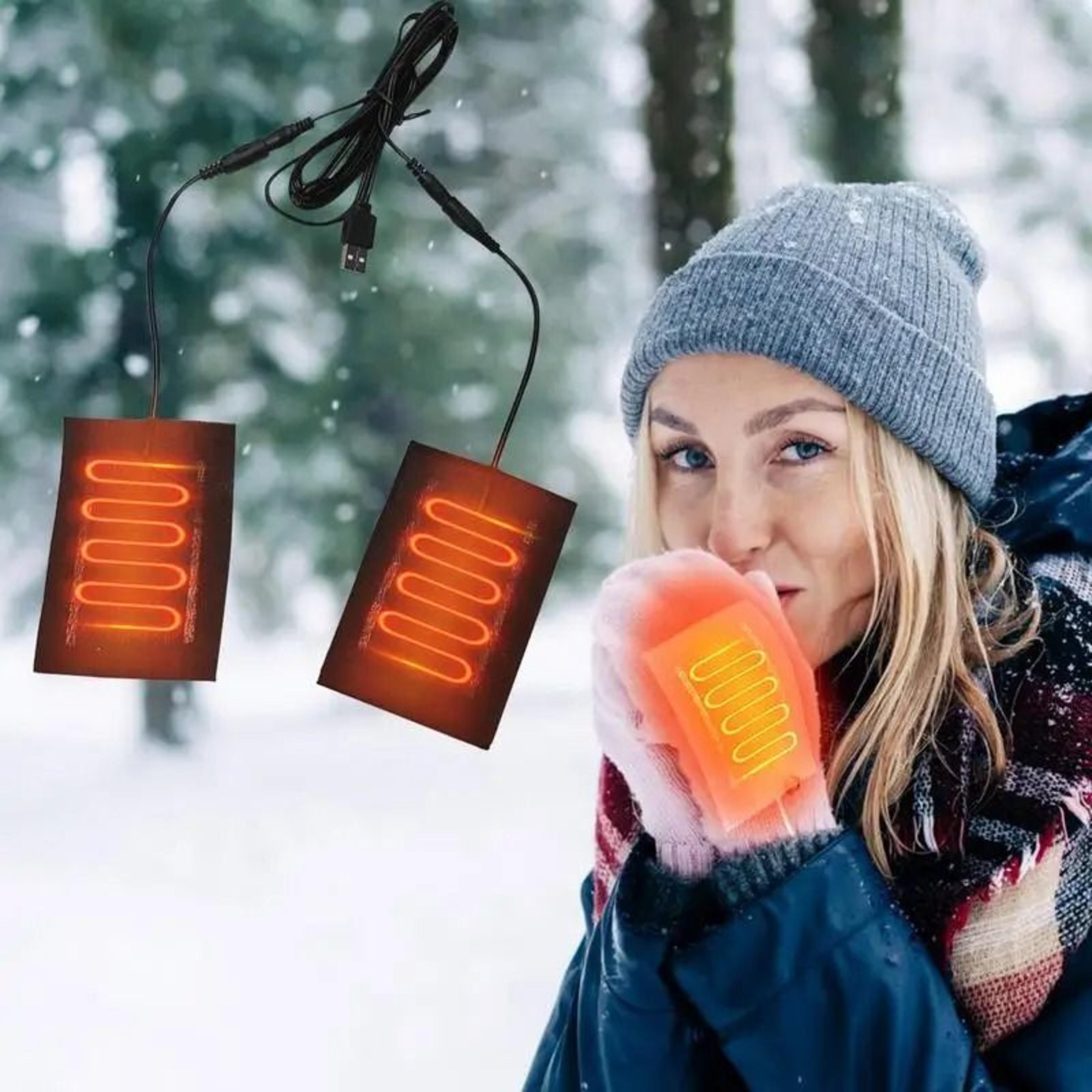 Portable USB Heated Gloves Pad 5V Electric Carbon Fiber Hand Warmer Insert 5