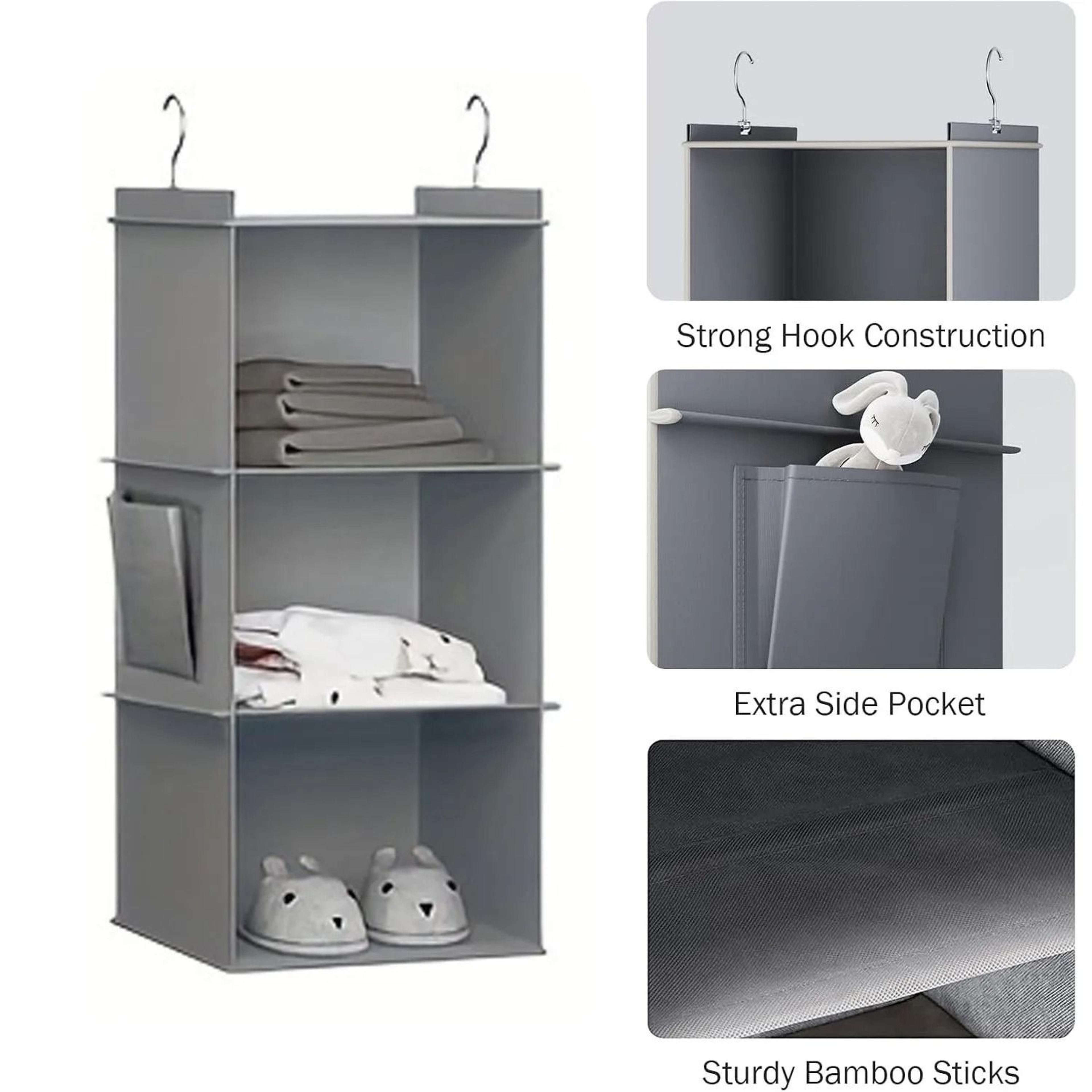 Foldable 6 Shelf Hanging Closet Organizer With Hooks 5