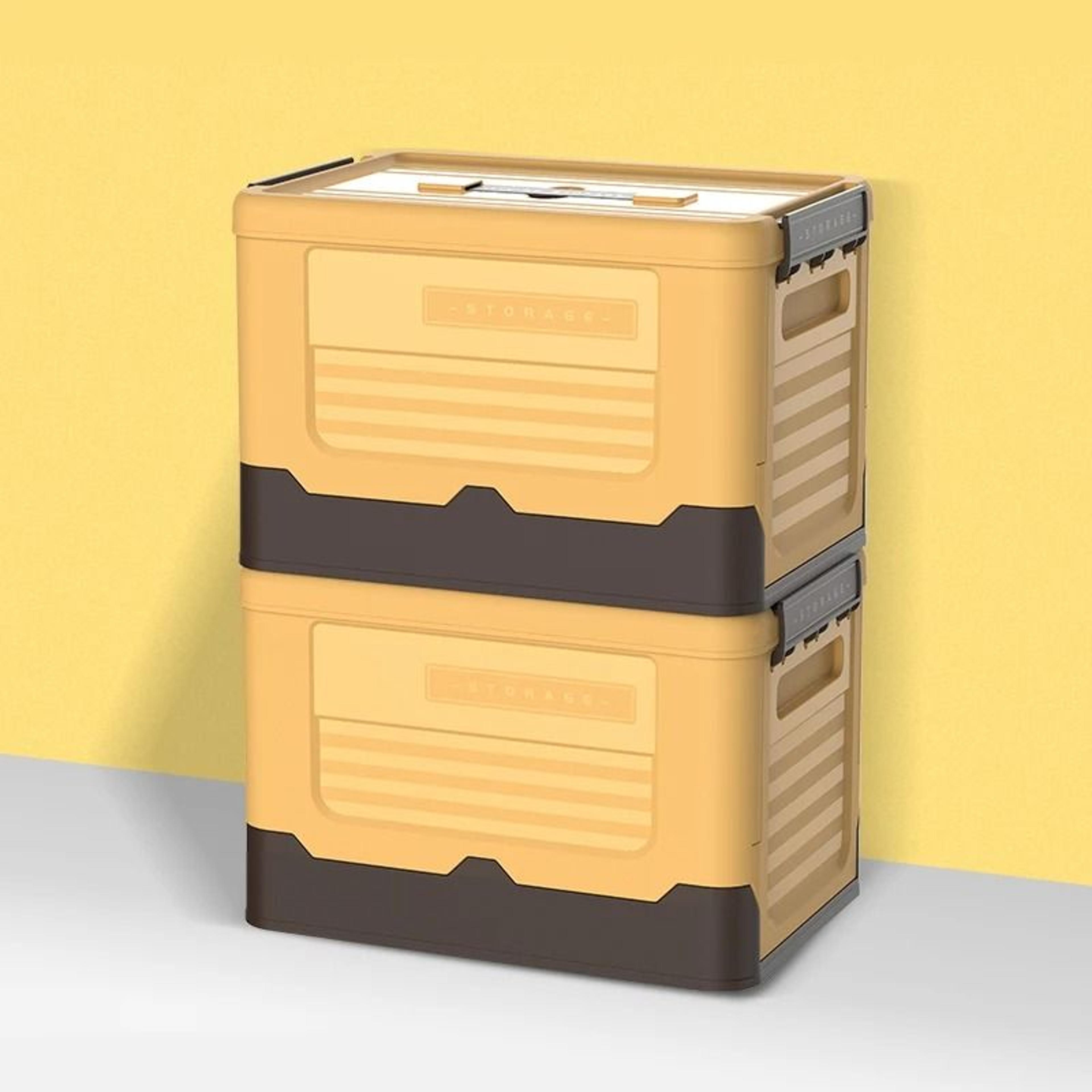 Large Foldable Storage Box With Lid Multifunction Plastic Organizer Basket 4