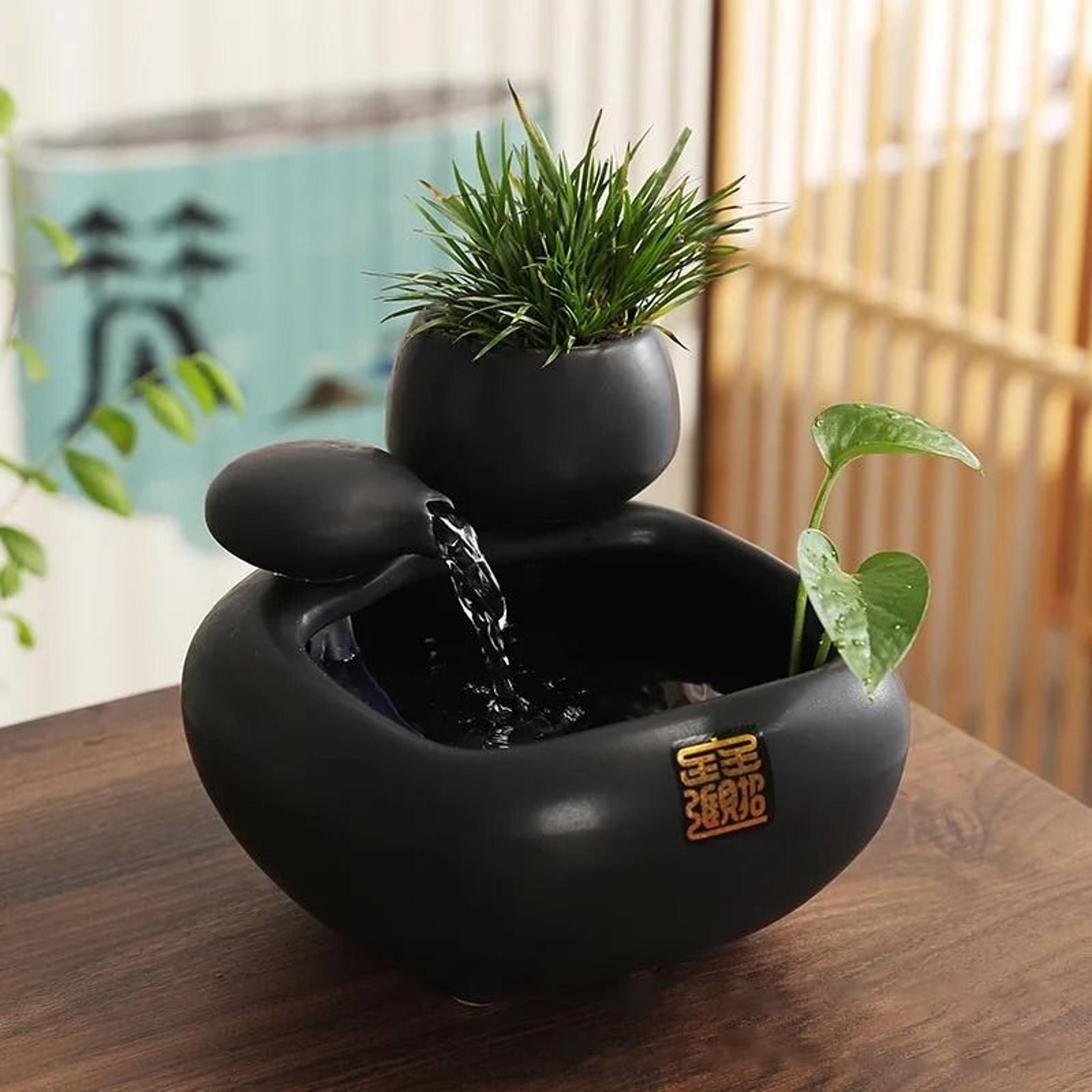 Ceramic Tabletop Waterfall Fountain For Home And Office Decor 13