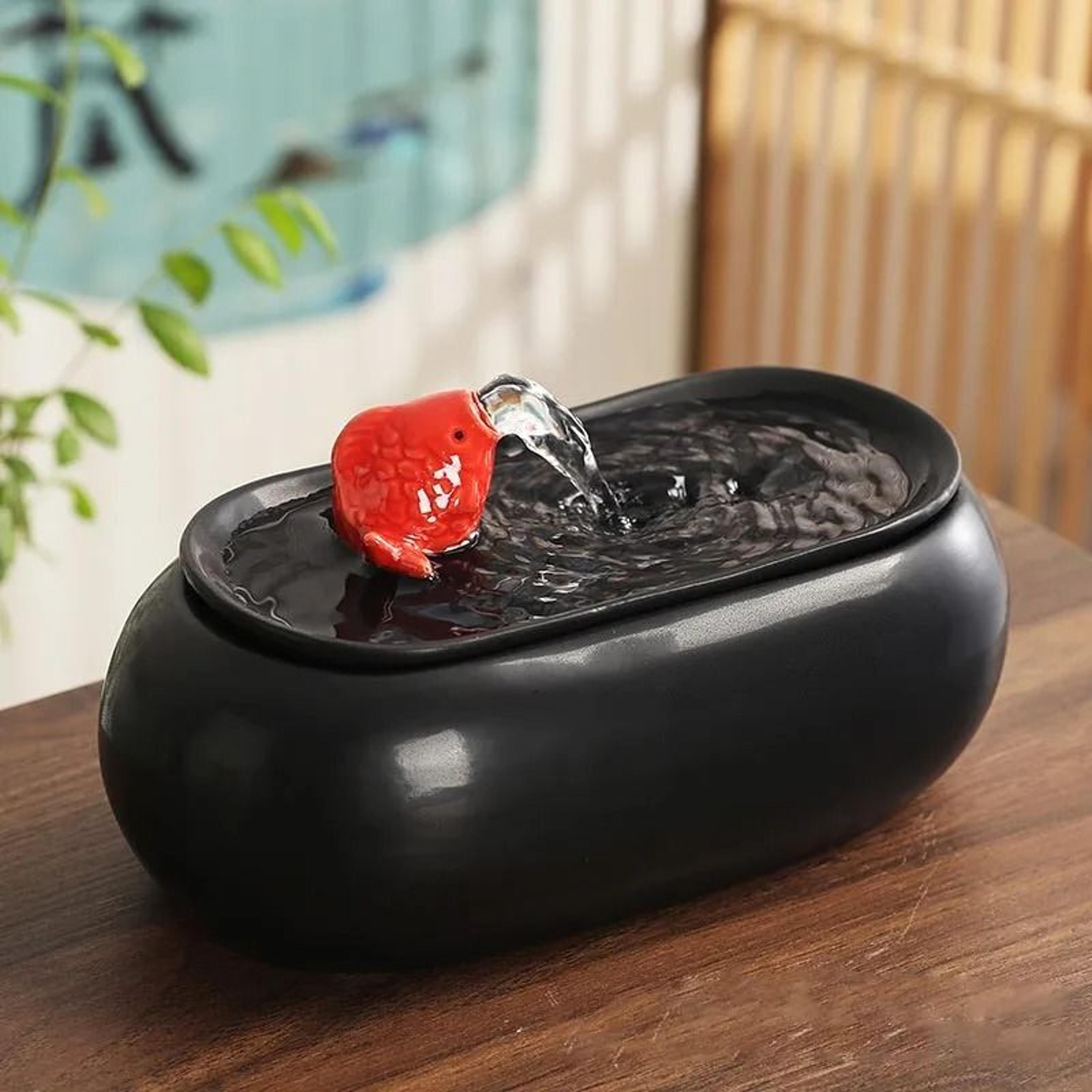 Ceramic Tabletop Waterfall Fountain For Home And Office Decor 2
